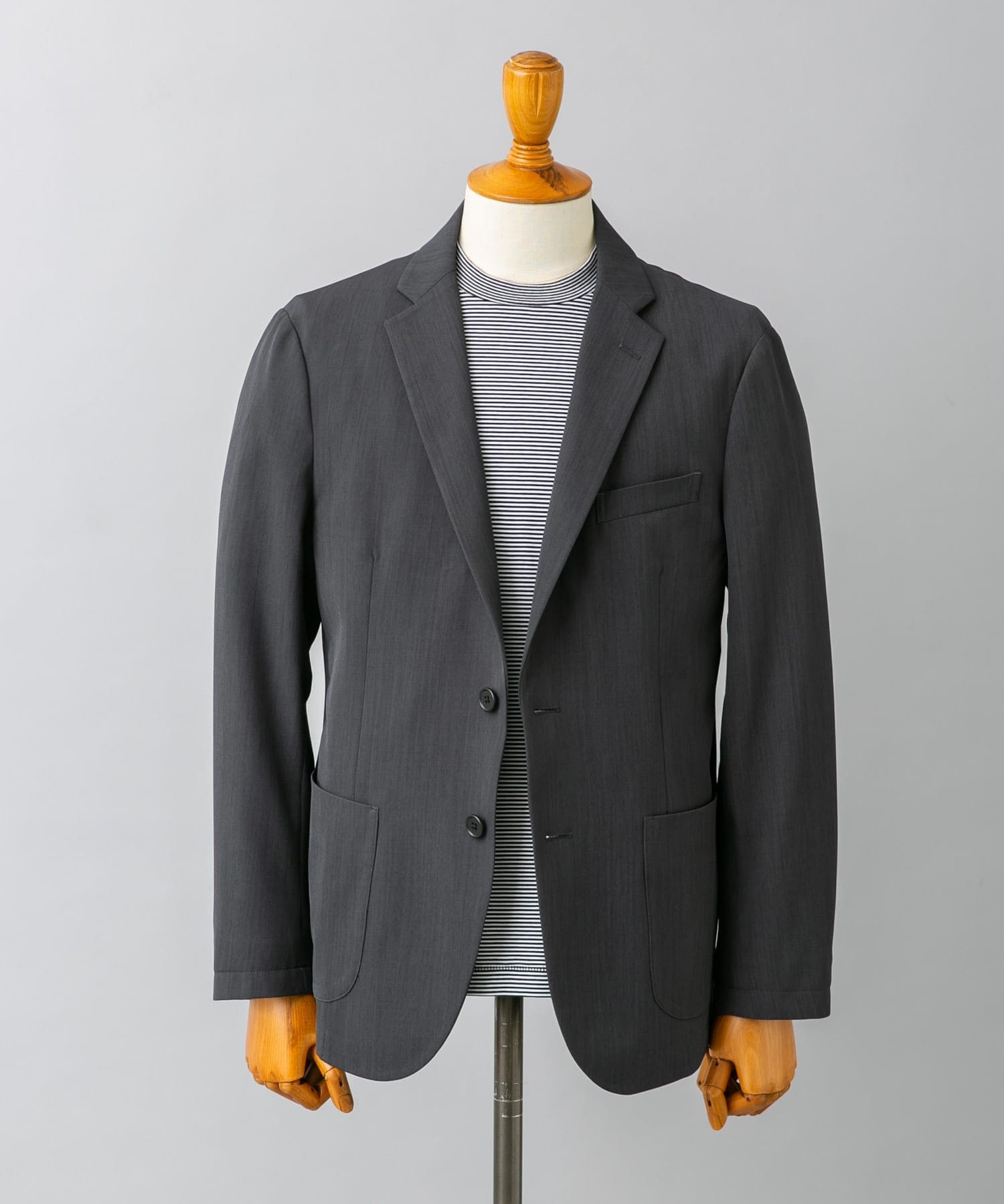 『洗濯可/防シワ』LIFE STYLE TAILOR　カルゼストレッチコンフォータブルジャケット GRAY M