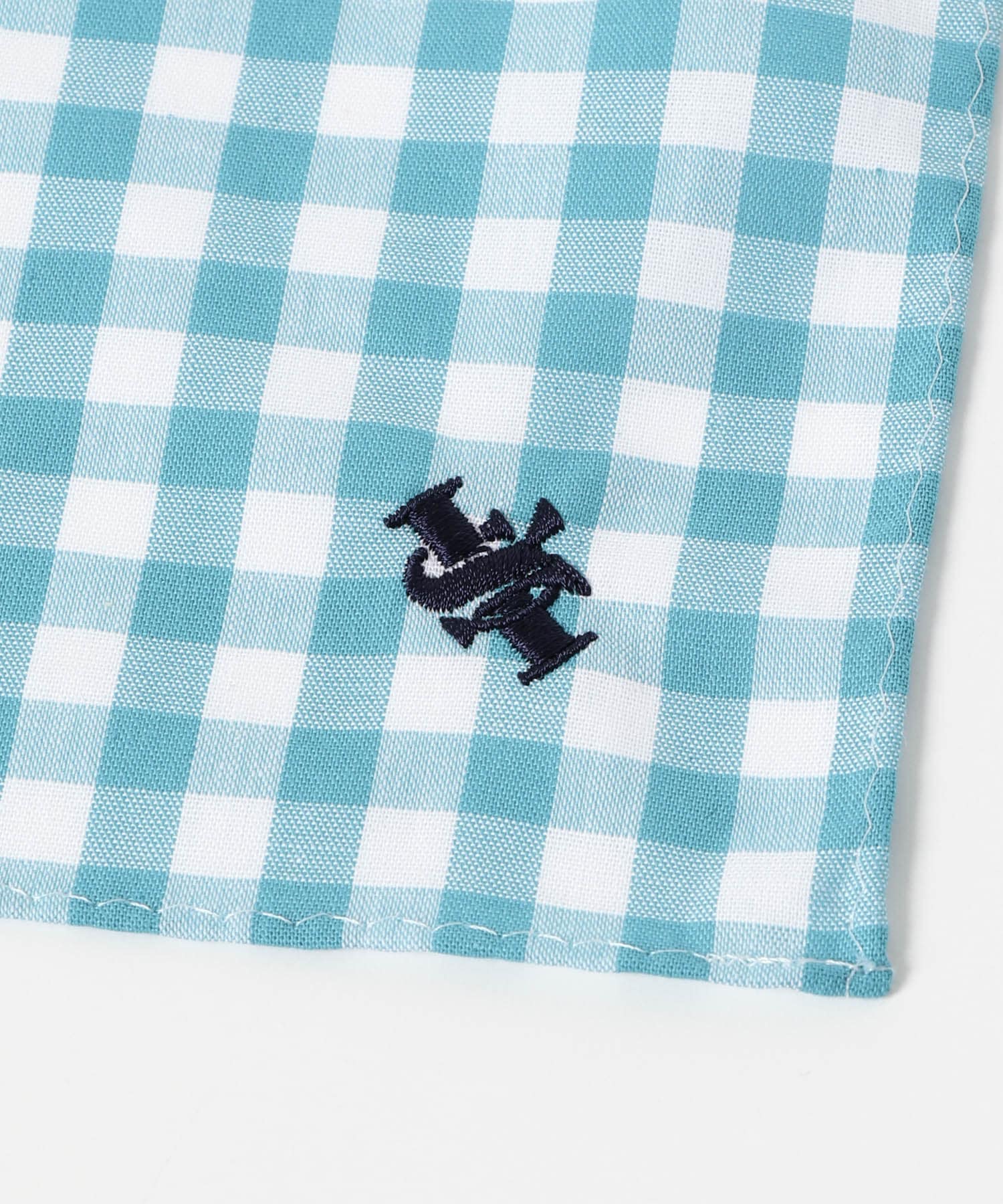 LIFE STYLE TAILOR　チェック柄コットンハンカチ BLUE -