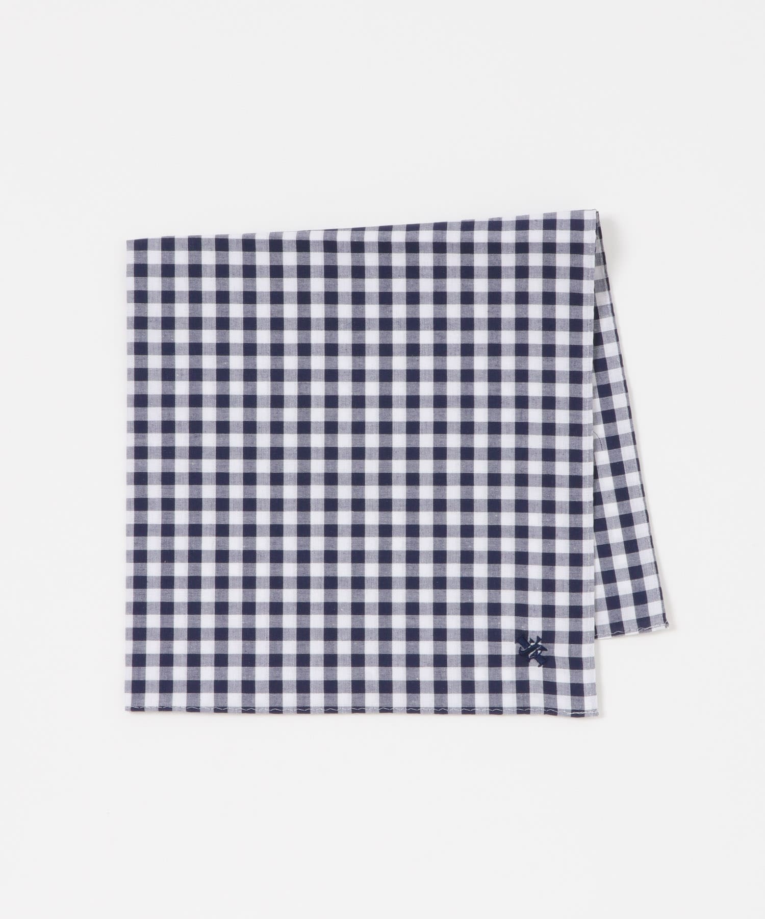 LIFE STYLE TAILOR チェック柄コットンハンカチ(- NAVY): ドレスライン