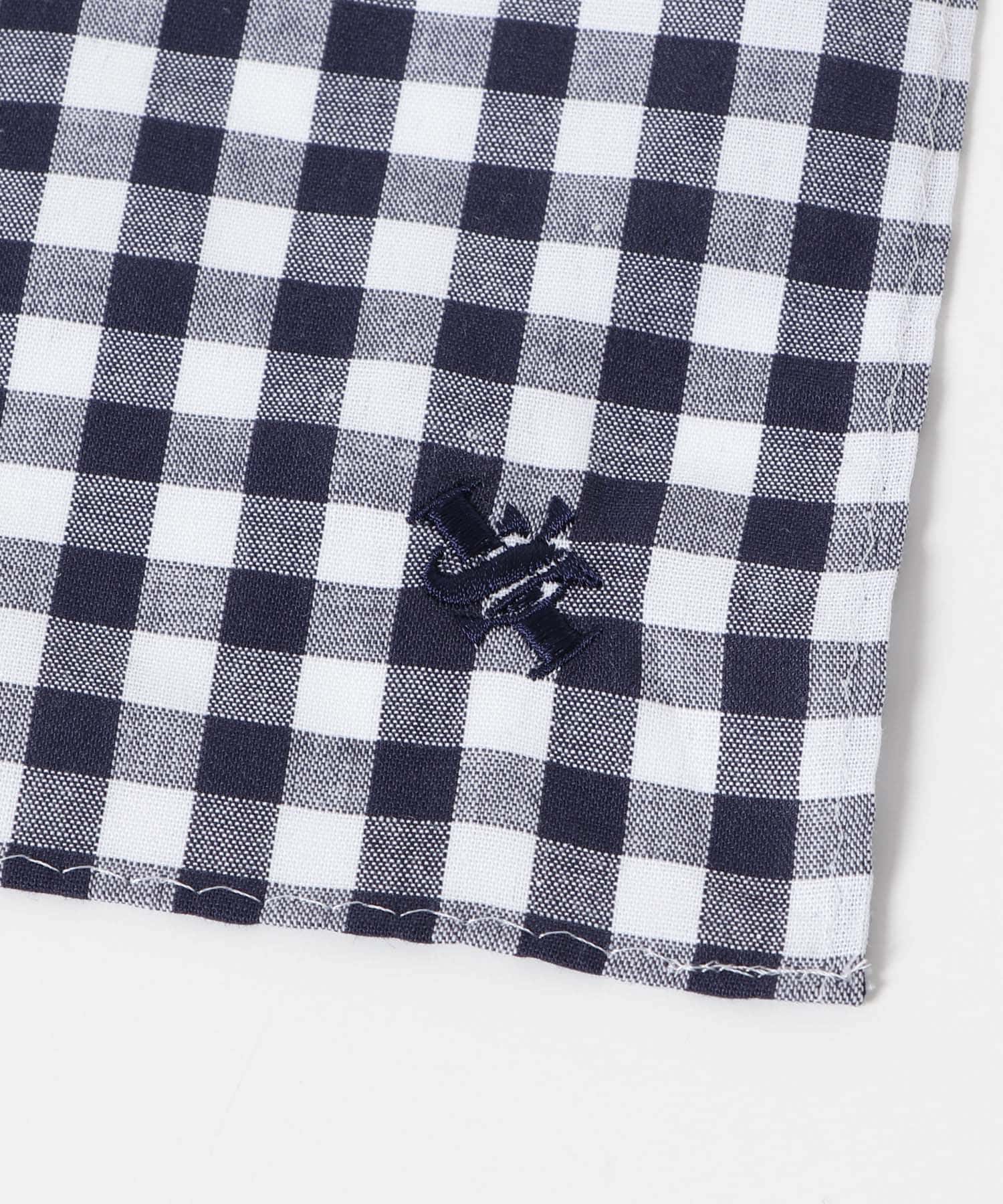 LIFE STYLE TAILOR　チェック柄コットンハンカチ NAVY -