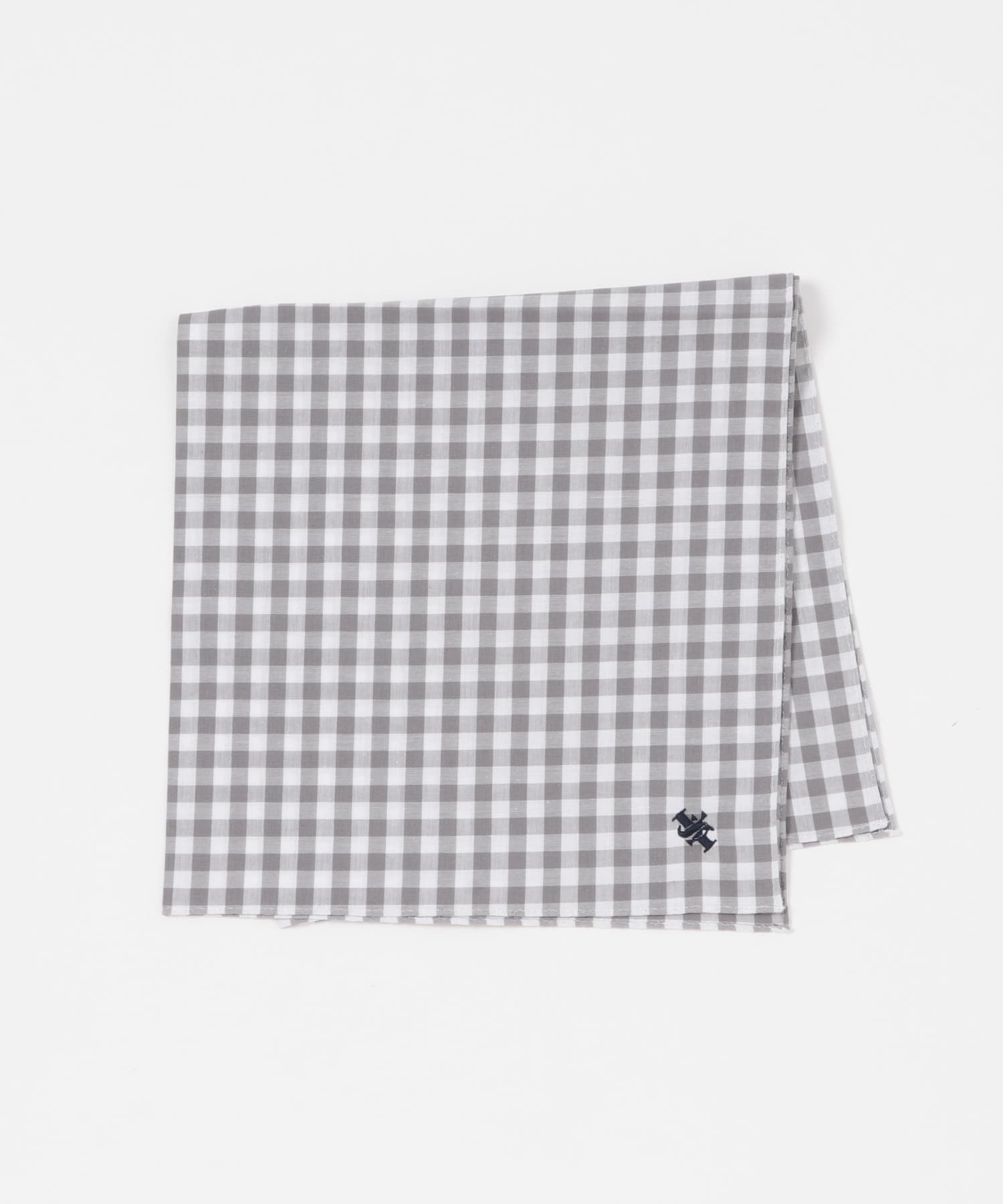 LIFE STYLE TAILOR　チェック柄コットンハンカチ GRAY -