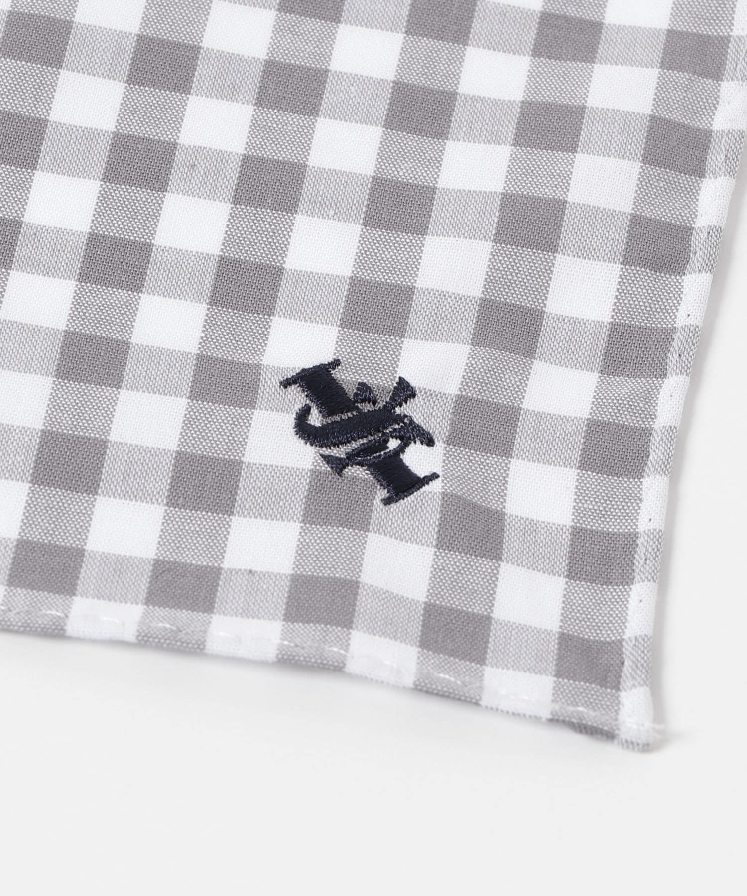 LIFE STYLE TAILOR　チェック柄コットンハンカチ GRAY -