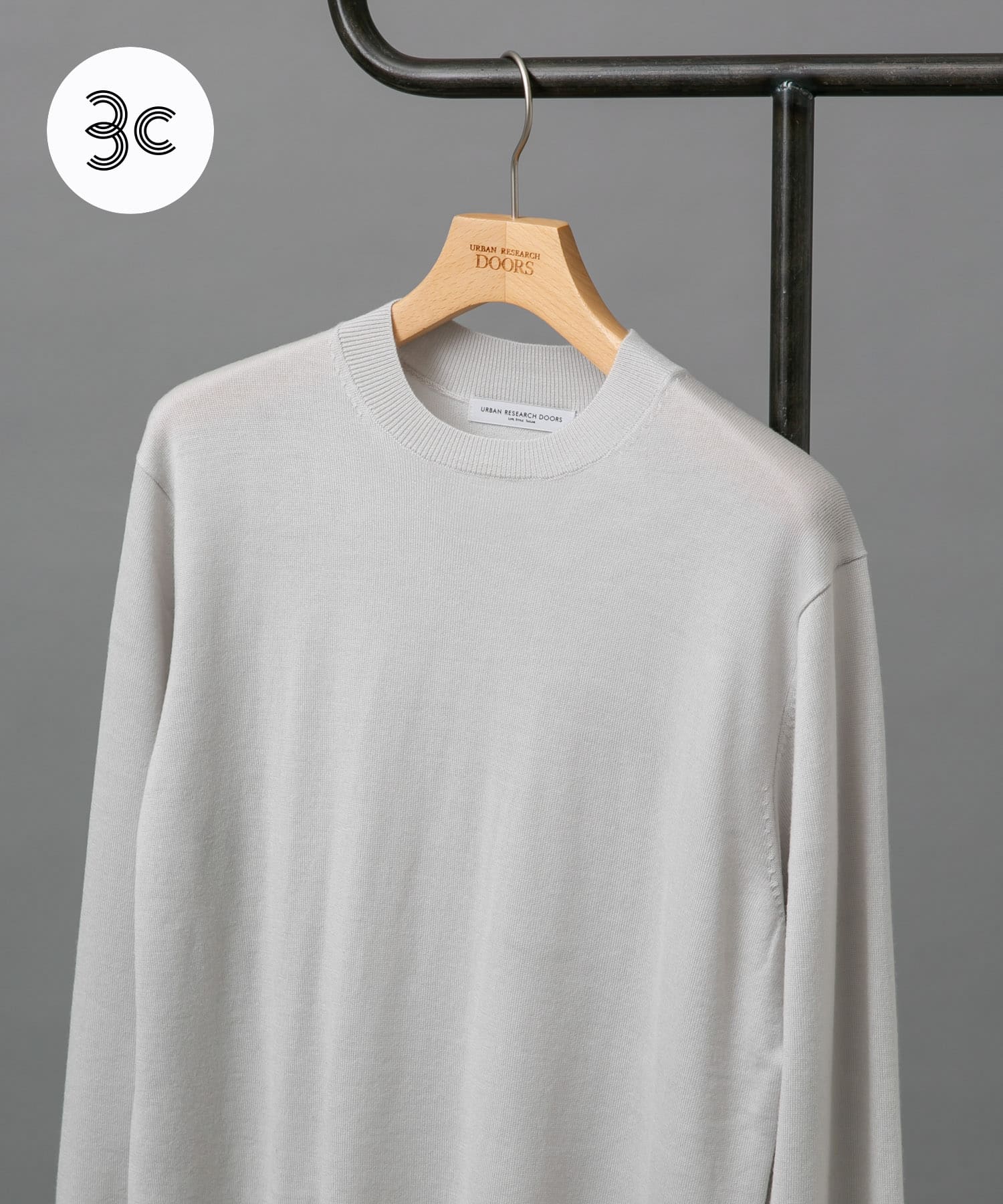 LIFE STYLE TAILOR　マシンウォッシャブルハイゲージクルーニット IVORY M