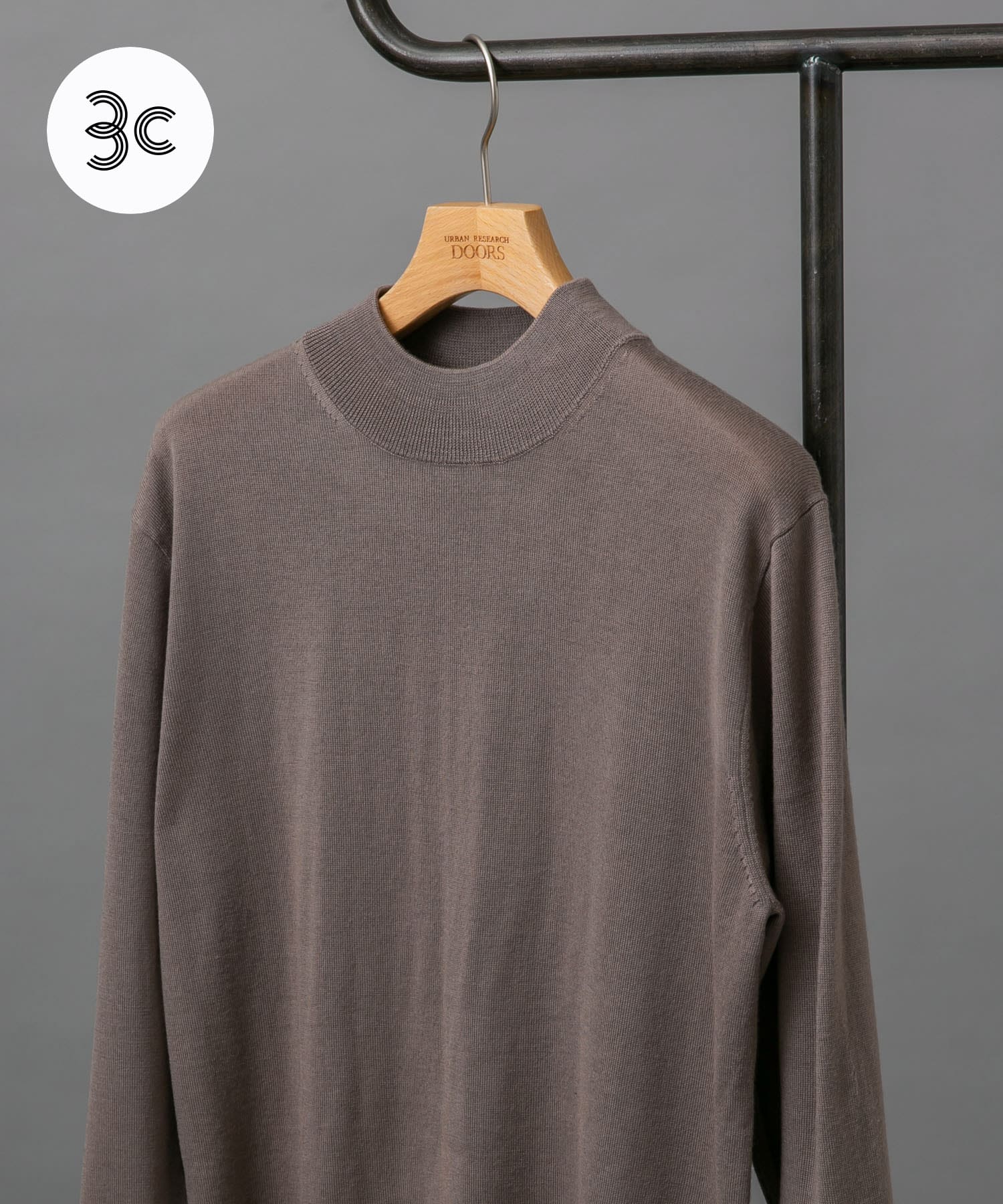 LIFE STYLE TAILOR　マシンウォッシャブルハイゲージモックニット MOCHA M