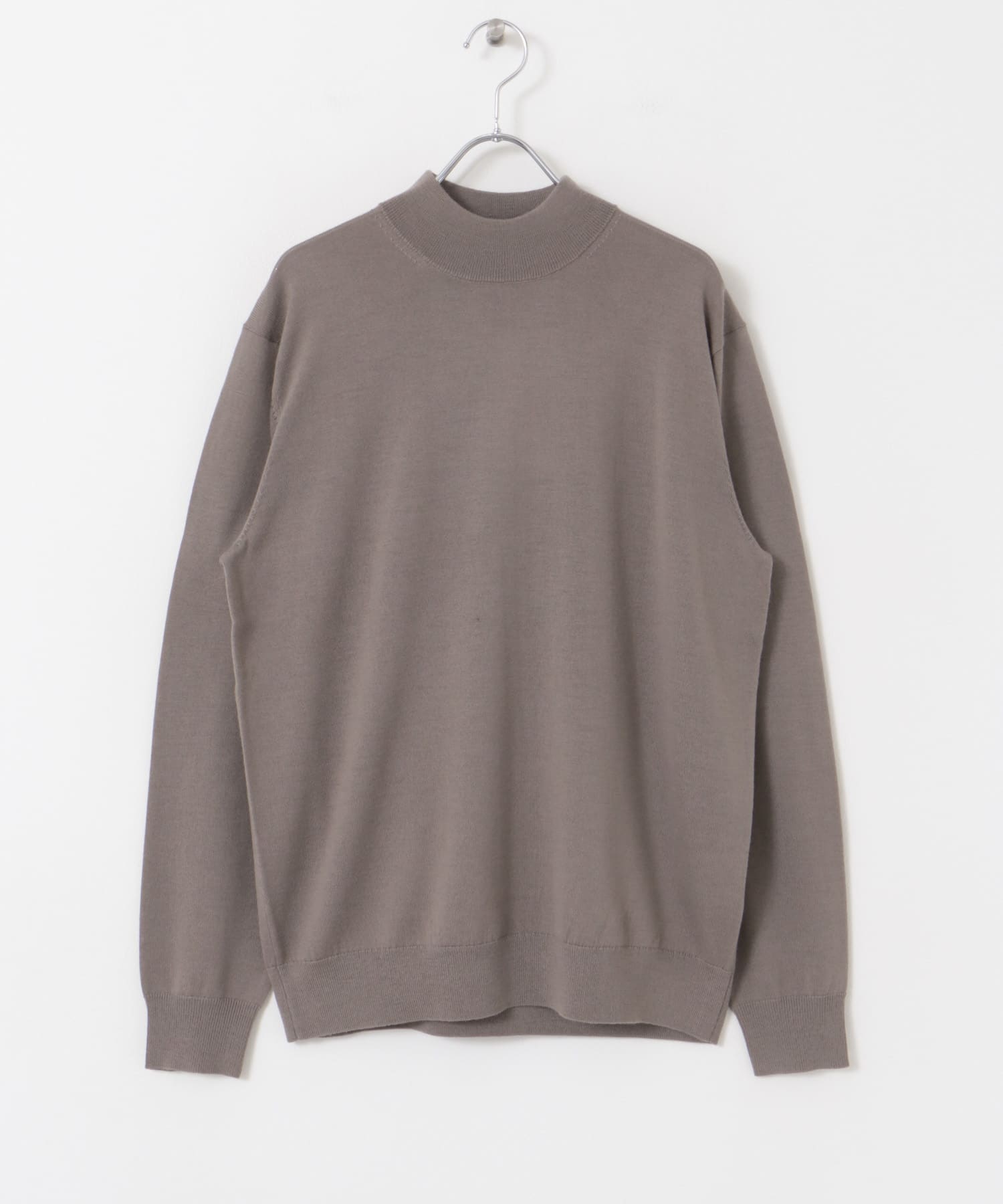 LIFE STYLE TAILOR　マシンウォッシャブルハイゲージモックニット MOCHA M