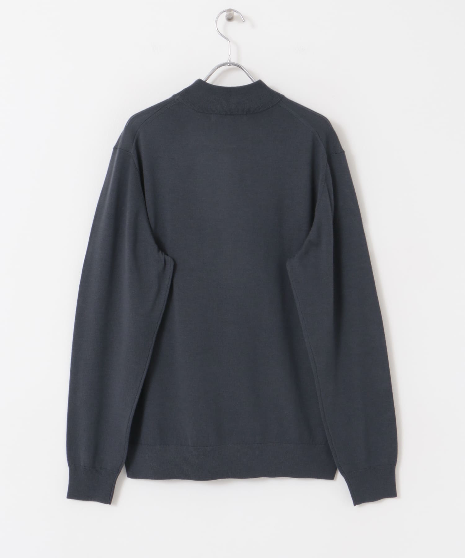 LIFE STYLE TAILOR　マシンウォッシャブルハイゲージモックニット GRAY M
