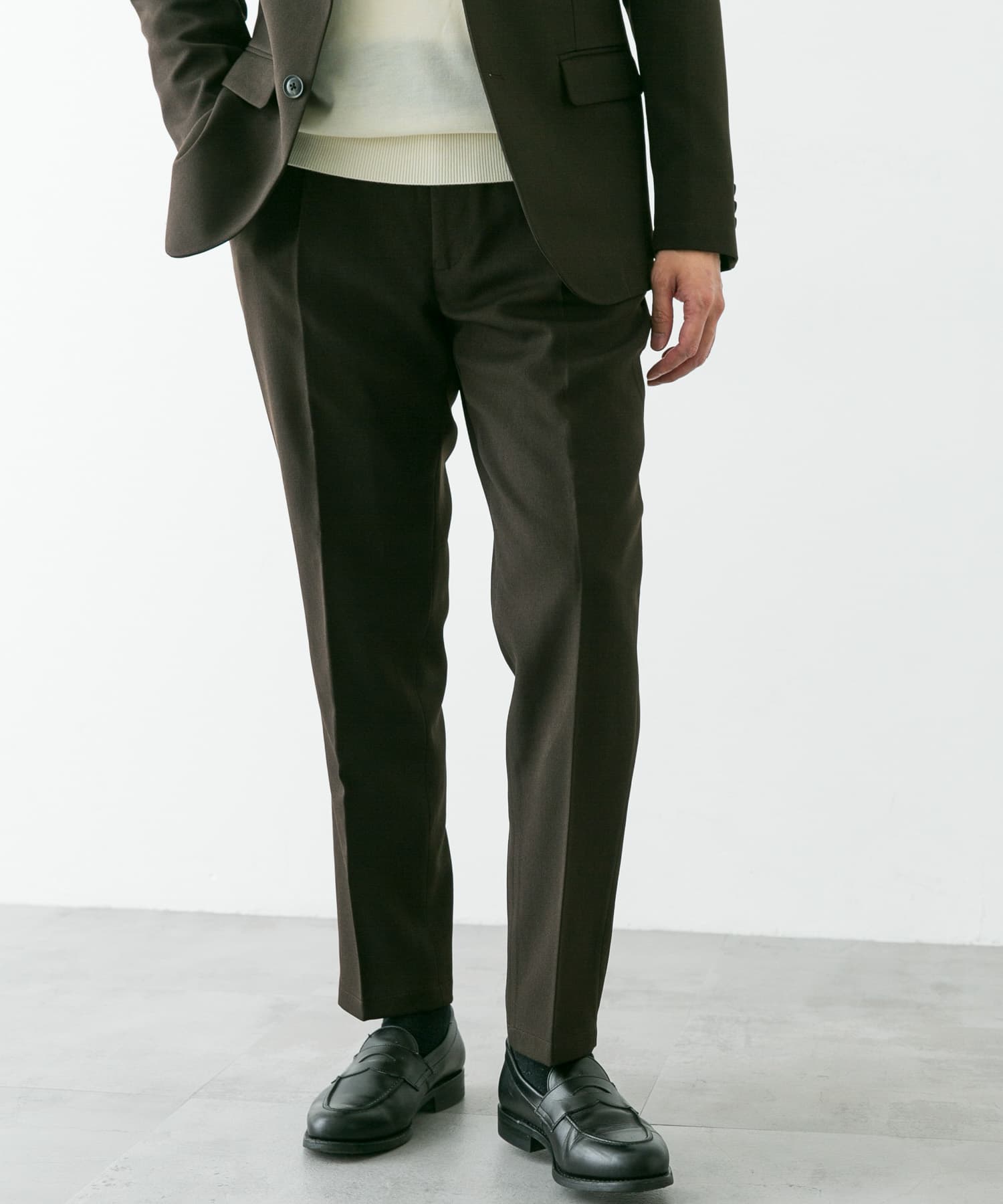 LIFE STYLE TAILOR　ウールライクソフトツイルストレッチパンツ