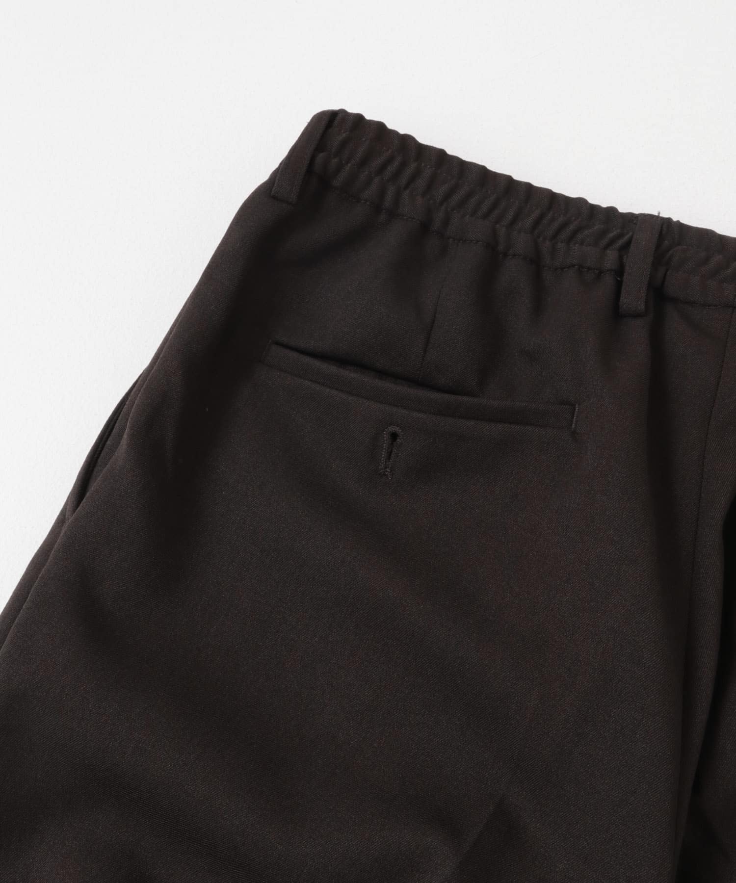 LIFE STYLE TAILOR　ウールライクソフトツイルストレッチパンツ BROWN S