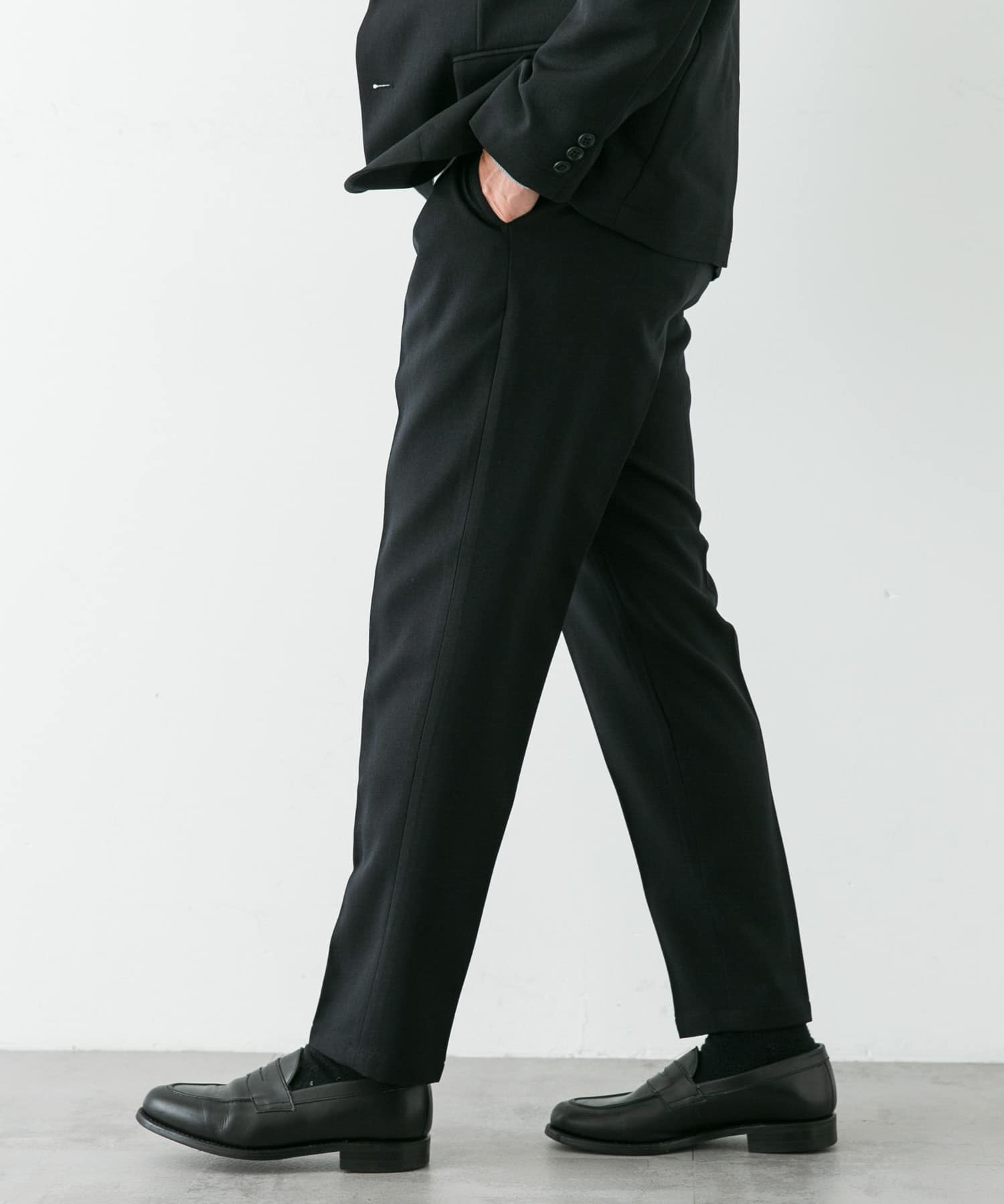 LIFE STYLE TAILOR　ウールライクソフトツイルストレッチパンツ