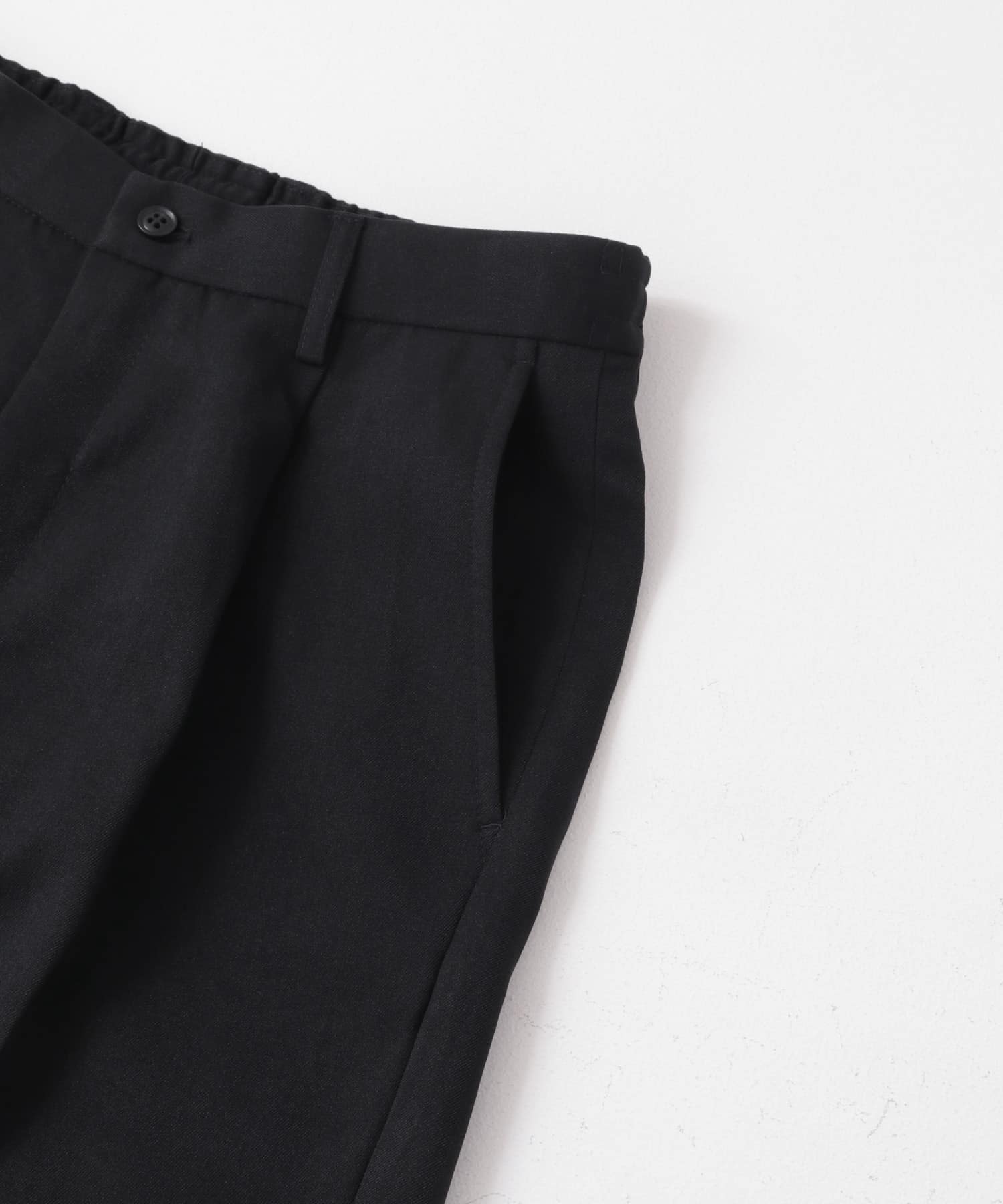 LIFE STYLE TAILOR　ウールライクソフトツイルストレッチパンツ NAVY S