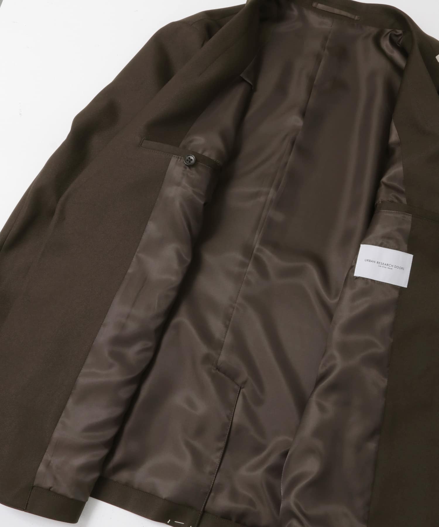 LIFE STYLE TAILOR　ウールライクツイルコンフォータブルジャケット BROWN S