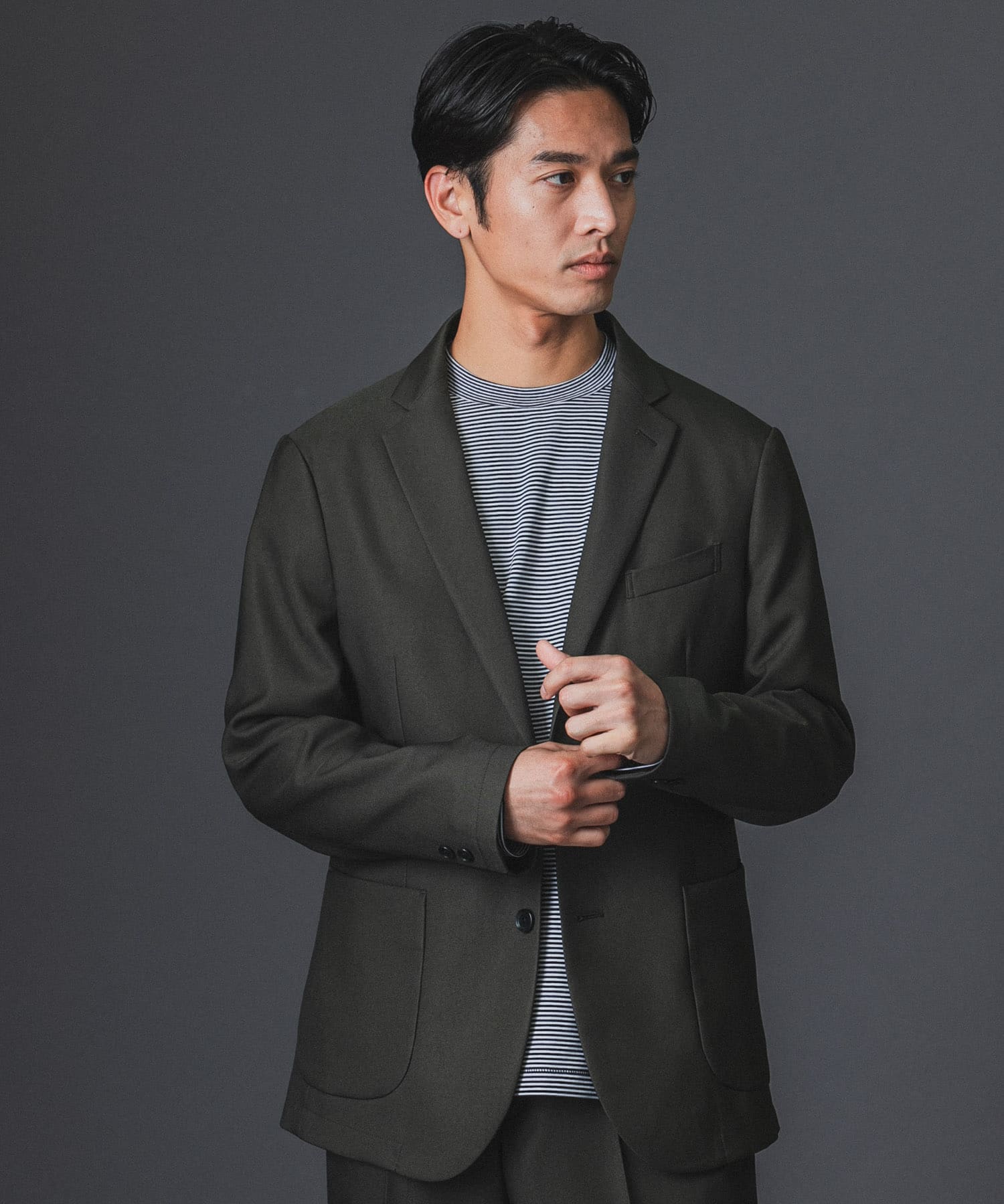 LIFE STYLE TAILOR ウールライクツイルコンフォータブルジャケット(S