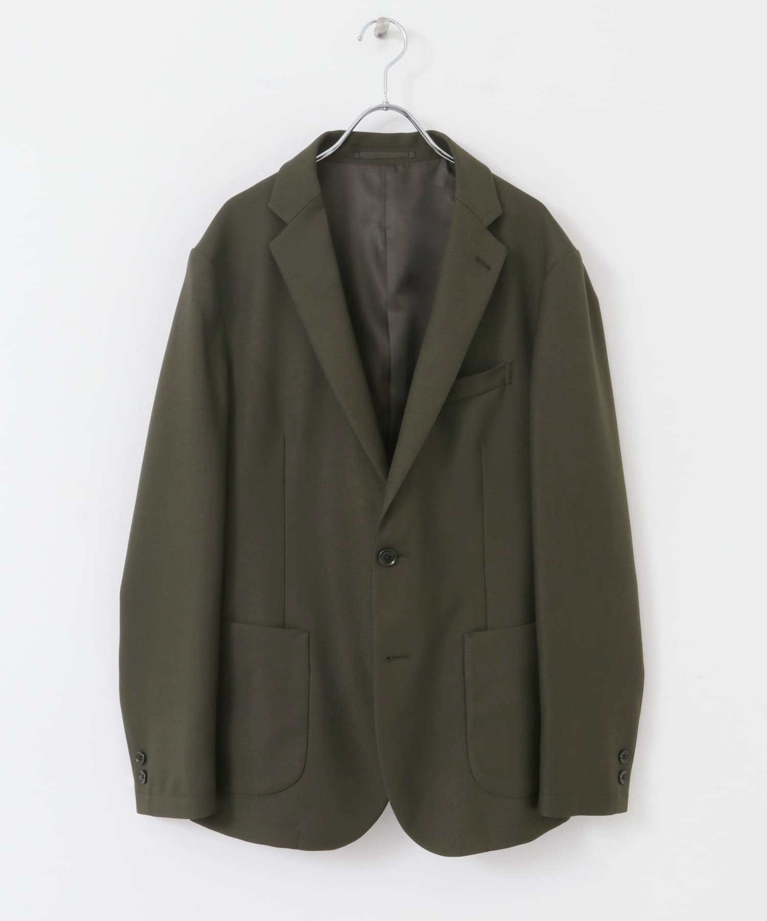 LIFE STYLE TAILOR　ウールライクツイルコンフォータブルジャケット KHAKI S