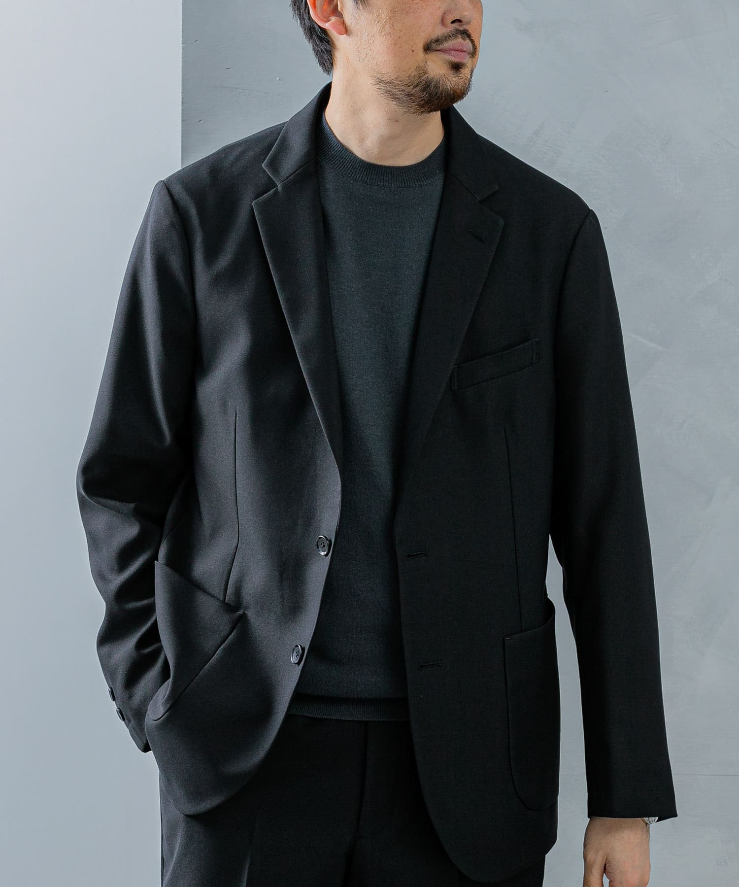 【美品】COMOLI テーラードジャケット サイズ3 ブラック系 コットン COMOLI(コモリ) / コットンシルクトラックジャケット | 公式通販