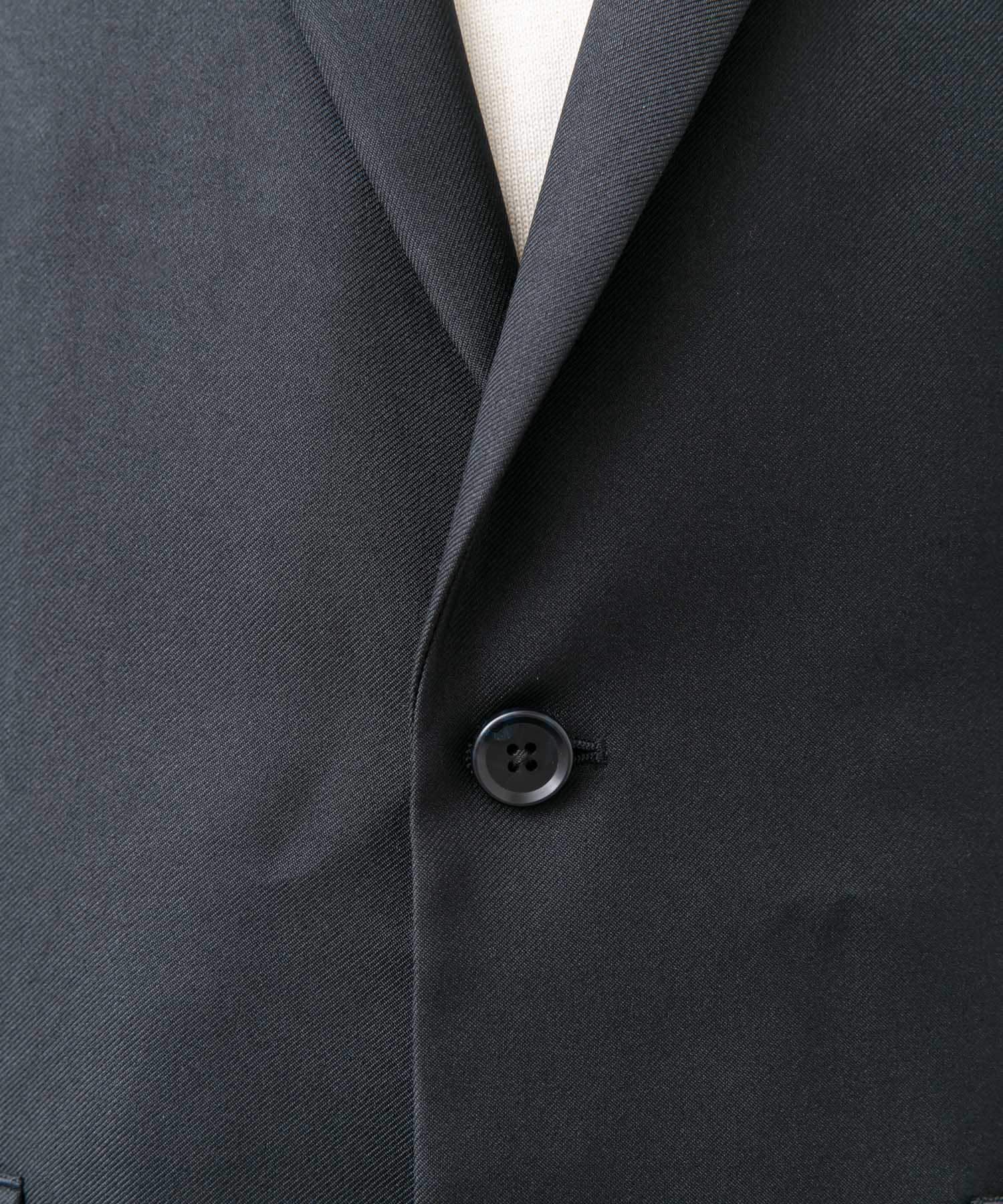 LIFE STYLE TAILOR　ウールライクツイルコンフォータブルジャケット NAVY M