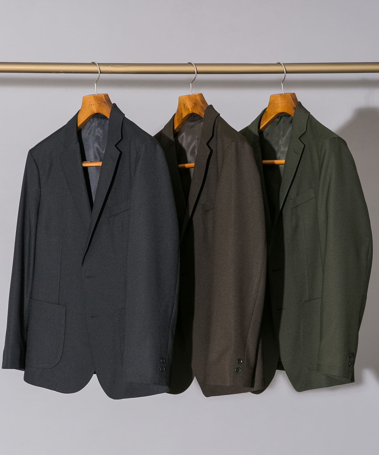 LIFE STYLE TAILOR　ウールライクツイルコンフォータブルジャケット NAVY M