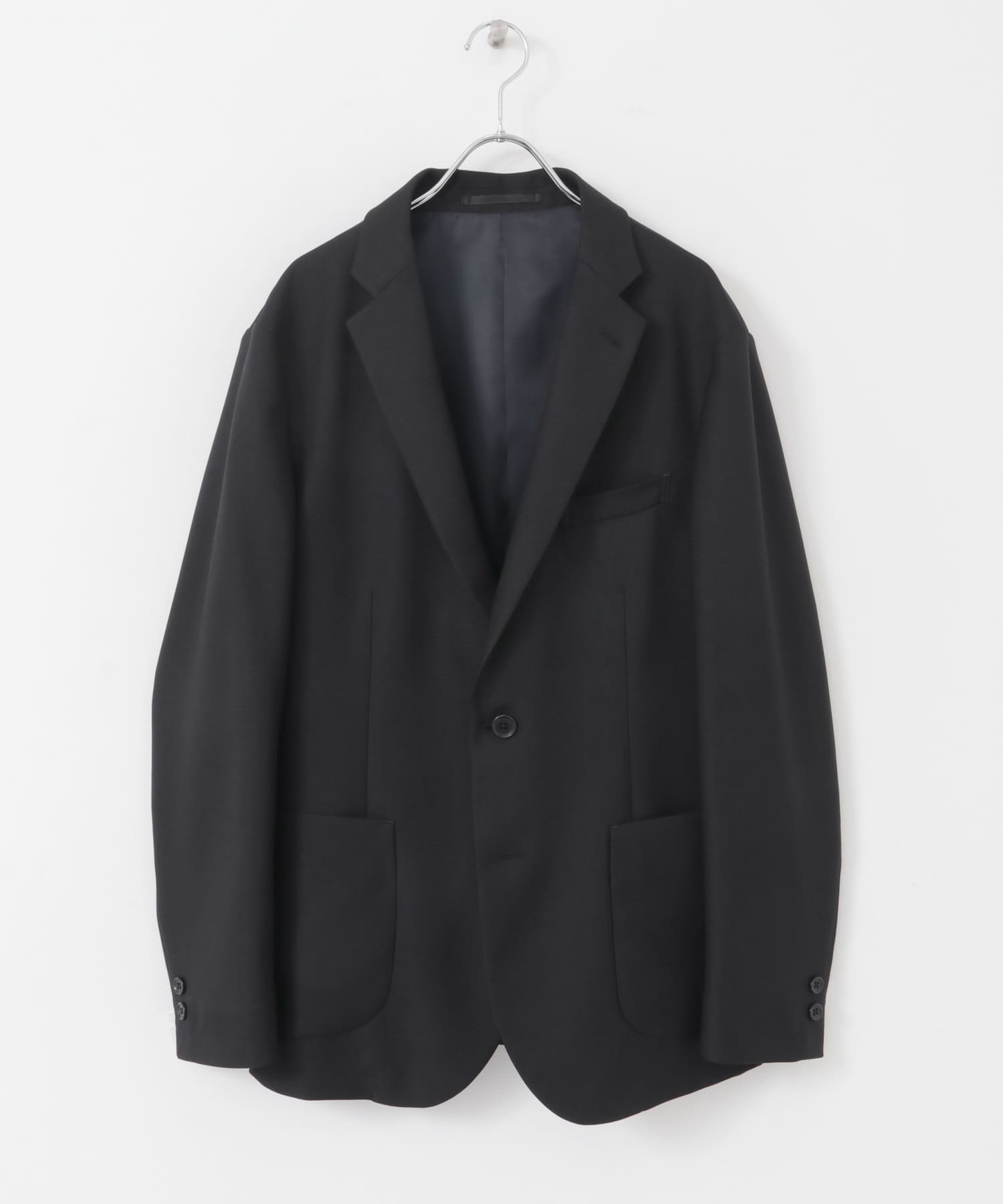 LIFE STYLE TAILOR　ウールライクツイルコンフォータブルジャケット NAVY S