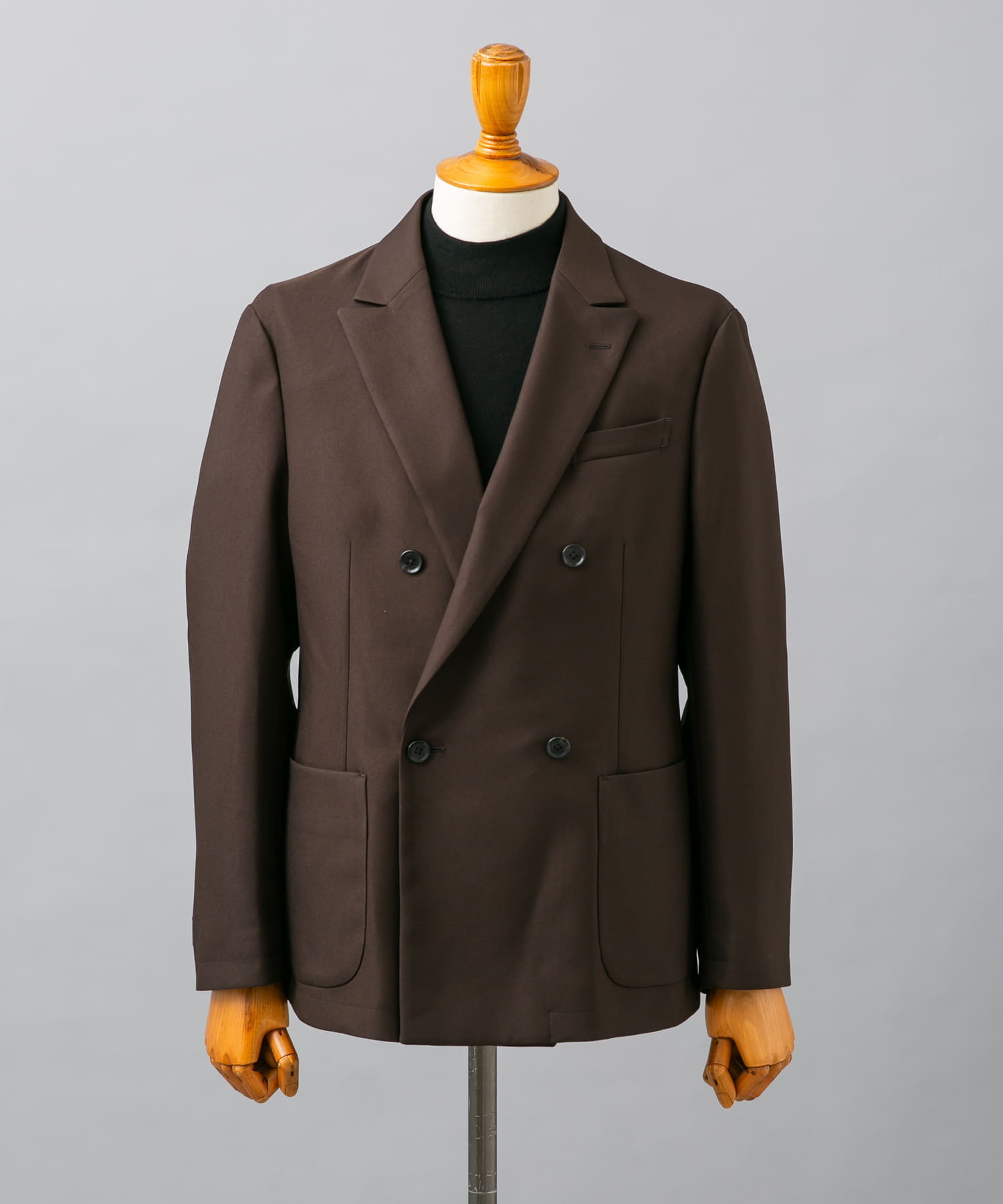 LIFE STYLE TAILOR　ウールライクツイルコンフォータブルW ジャケット BROWN M