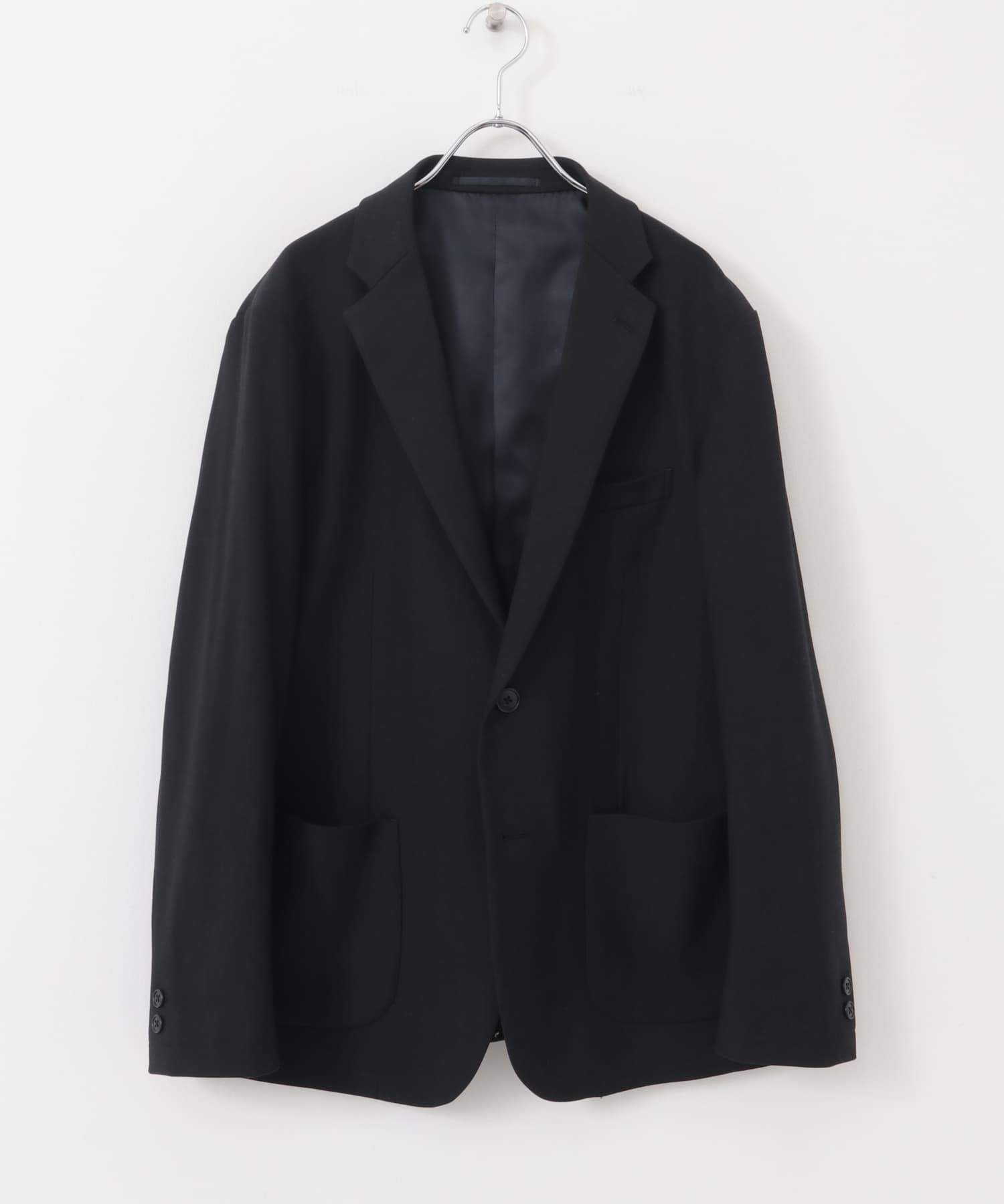 LIFE STYLE TAILOR　ウールライクストレッチコンフォータブルジャケット NAVY S