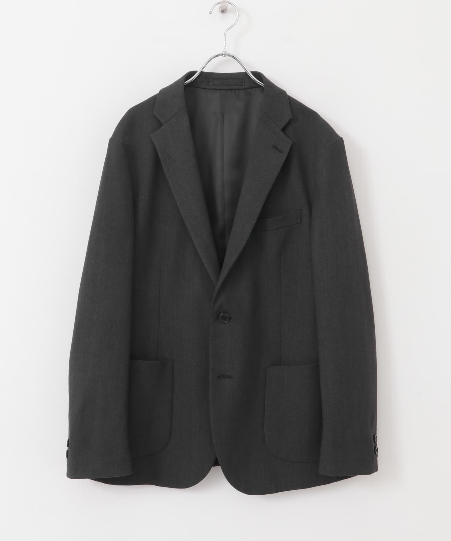LIFE STYLE TAILOR　ウールライクストレッチコンフォータブルジャケット GRAY S