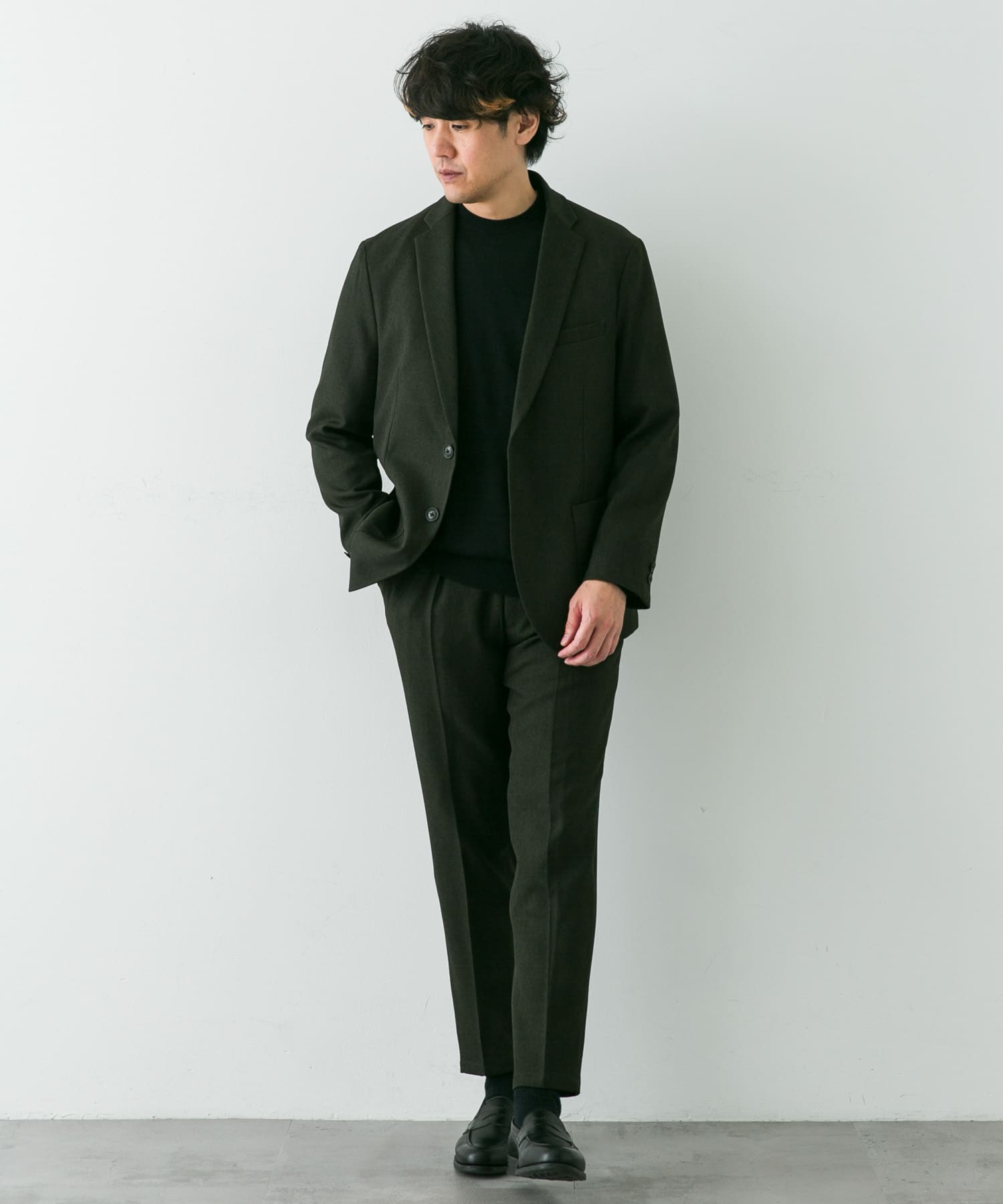LIFE STYLE TAILOR ブラッシュドウールライクストレッチジャケット(S