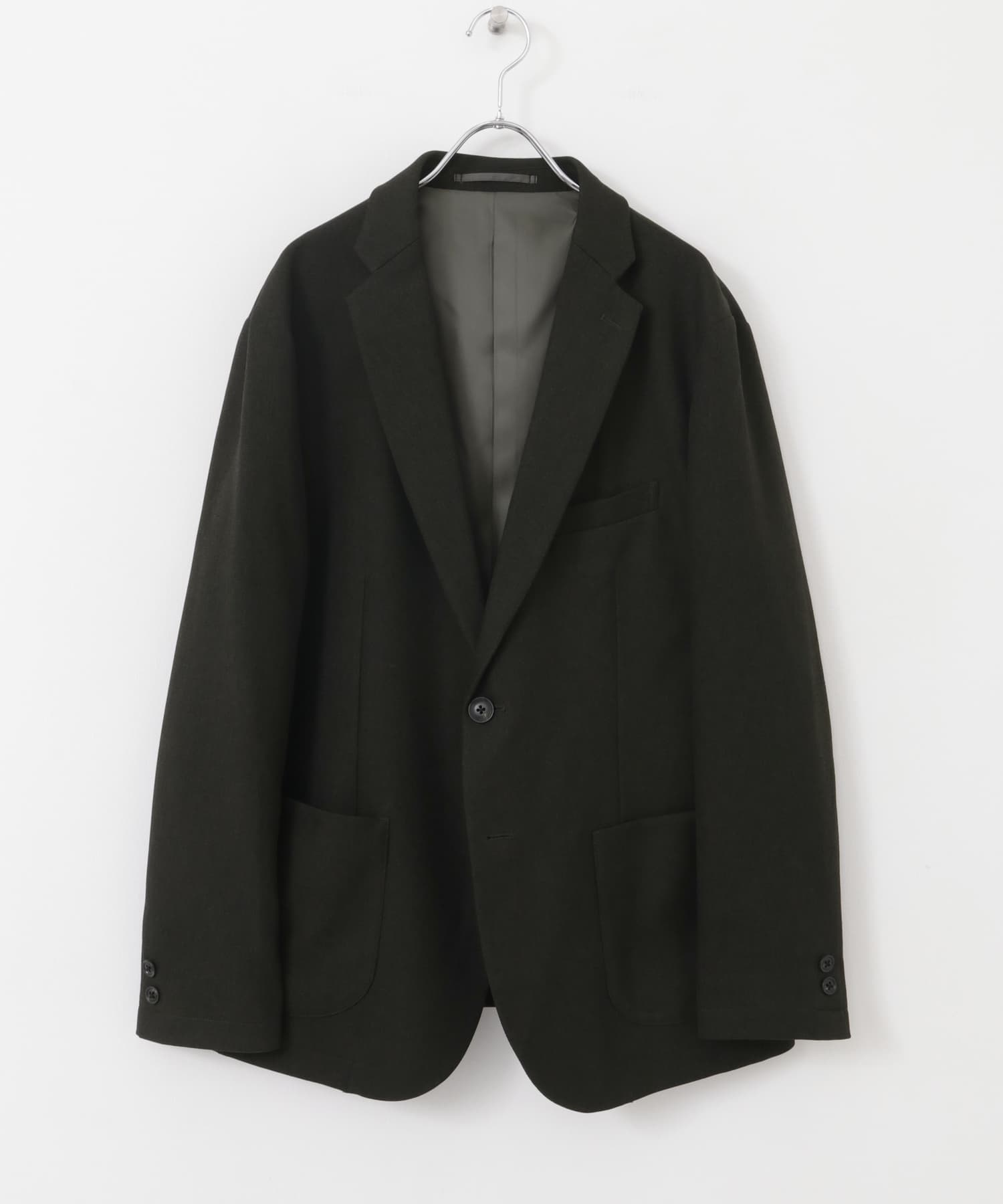 LIFE STYLE TAILOR　ブラッシュドウールライクストレッチジャケット KHAKI S
