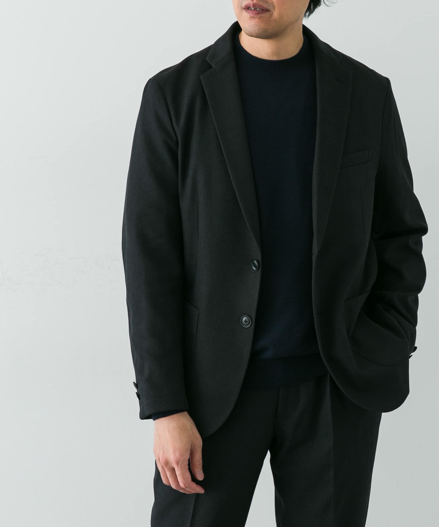 LIFE STYLE TAILOR　ブラッシュドウールライクストレッチジャケット