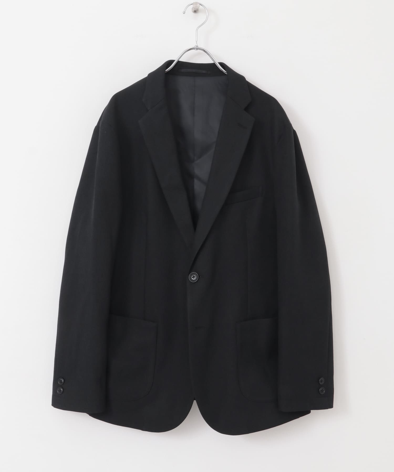 LIFE STYLE TAILOR　ブラッシュドウールライクストレッチジャケット NAVY S
