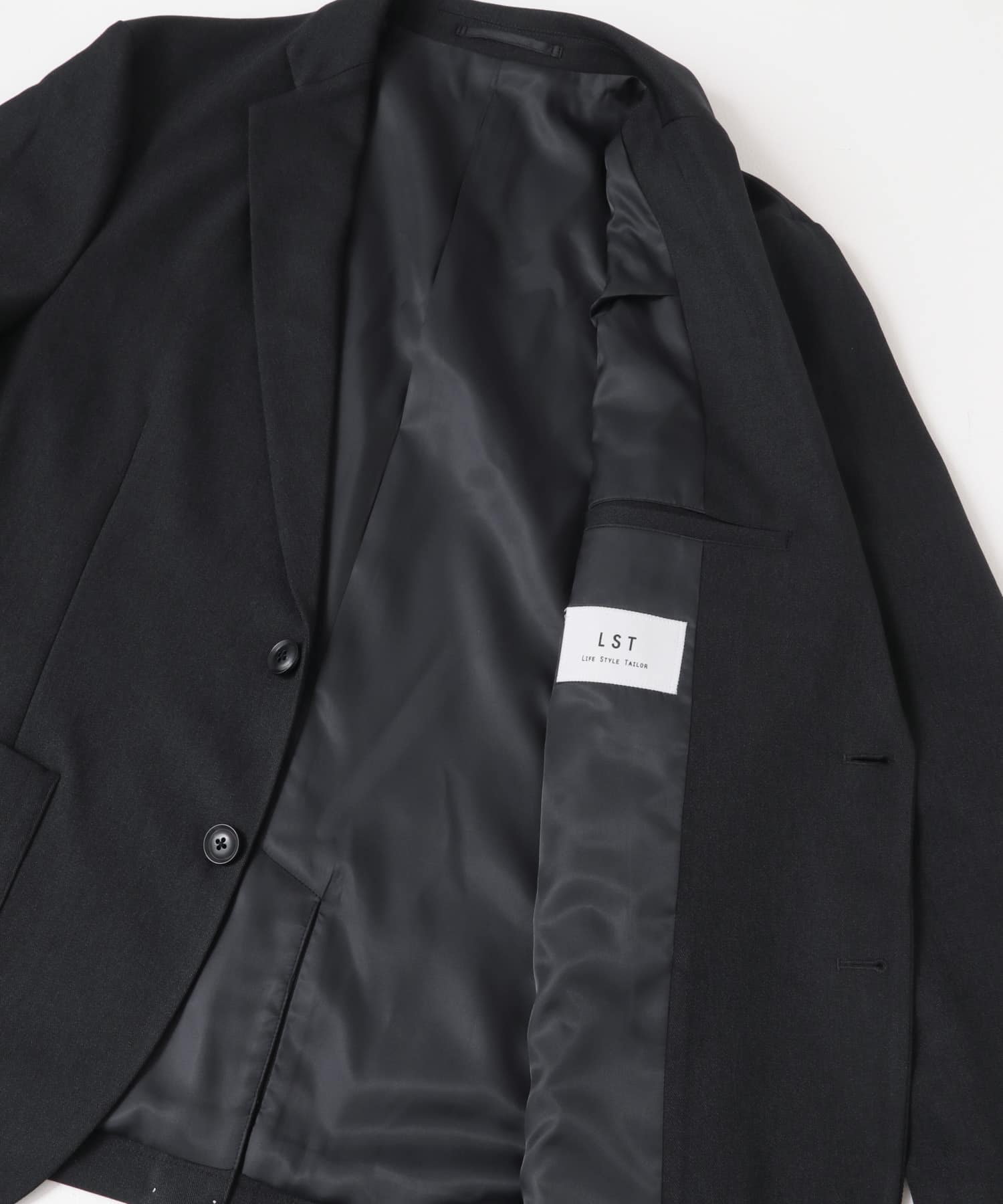 LIFE STYLE TAILOR　ブラッシュドウールライクストレッチジャケット NAVY S