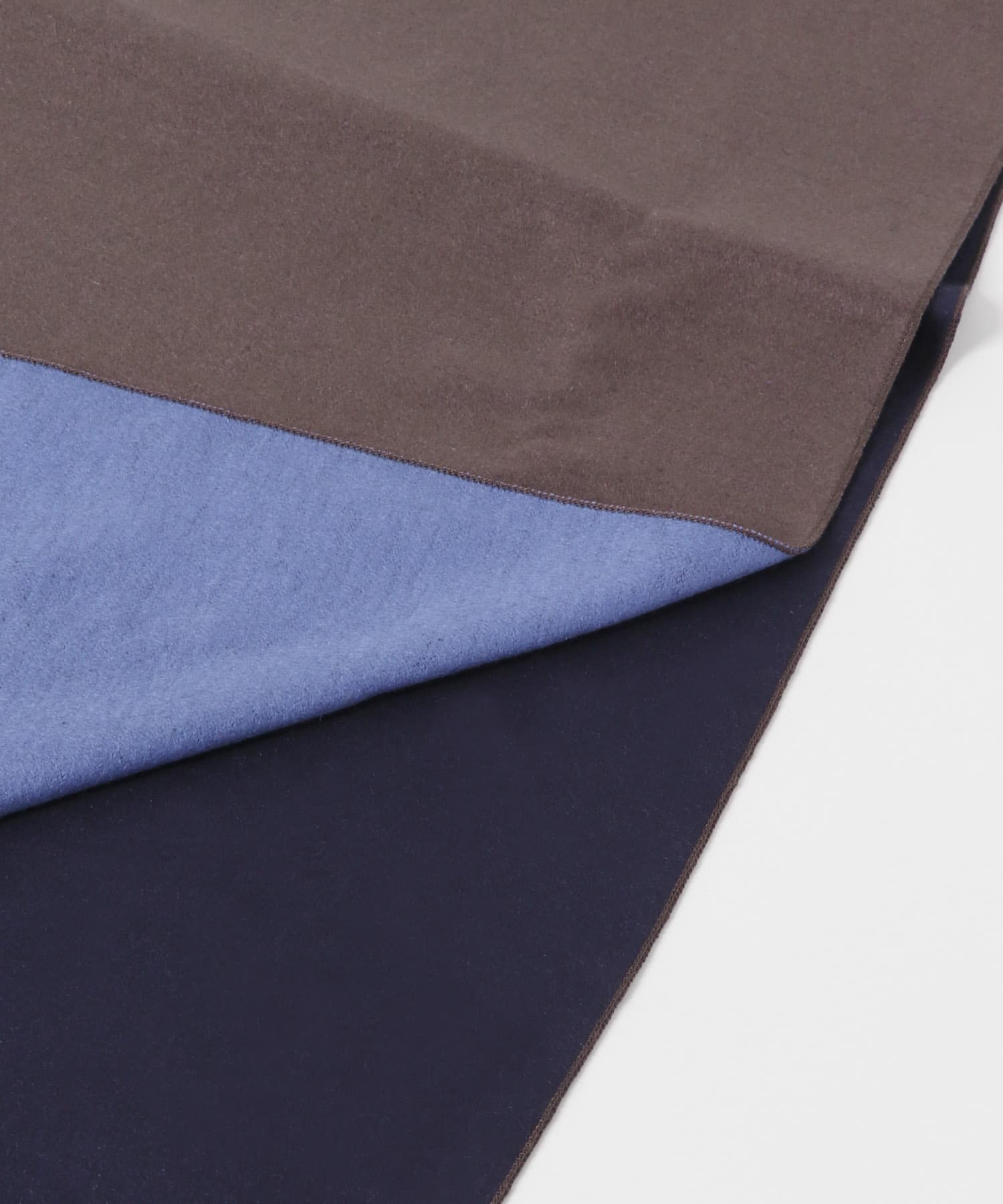 LIFE STYLE TAILOR　シルクリバーシブルマフラー BRN-BLU -