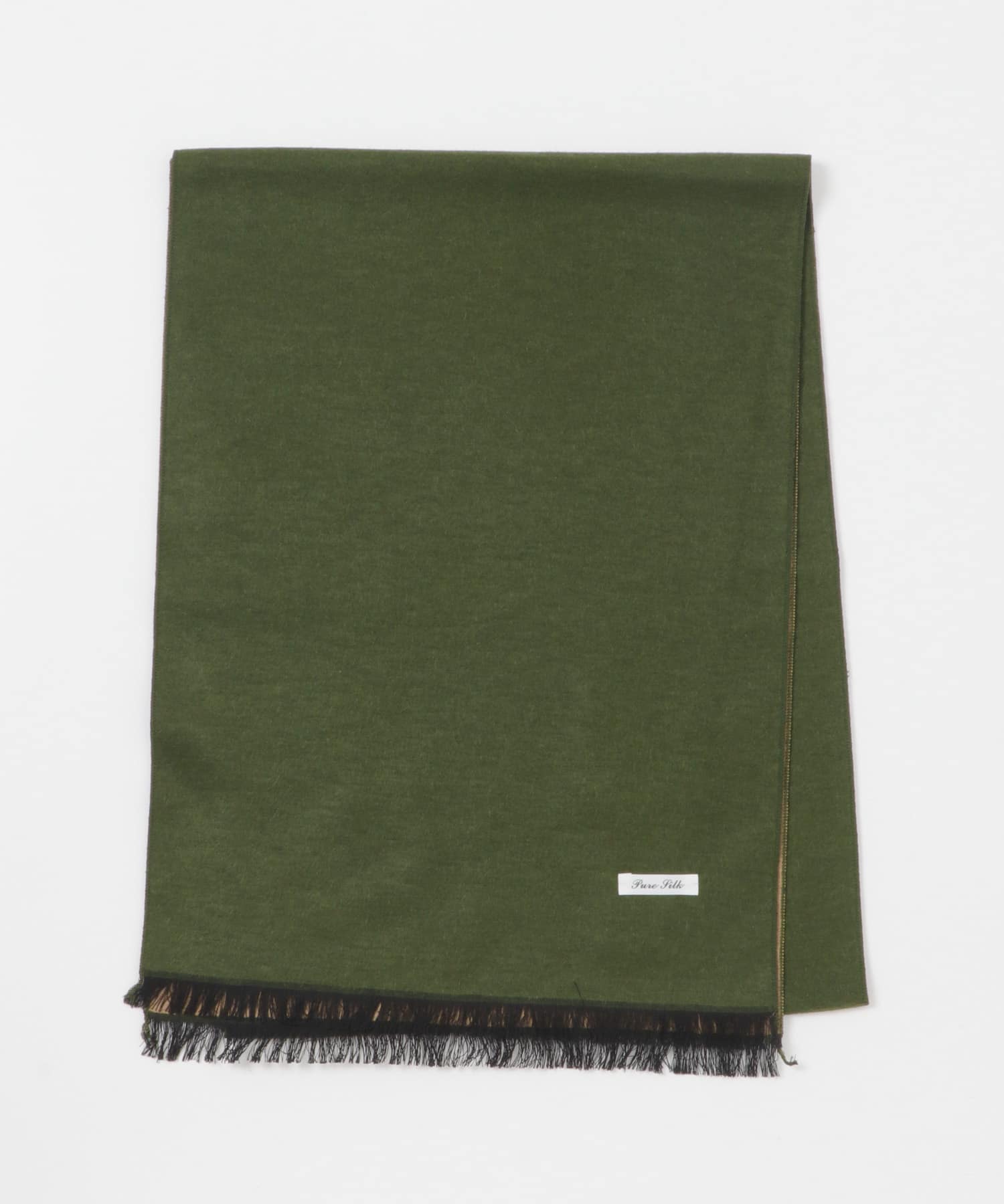 LIFE STYLE TAILOR　シルクリバーシブルマフラー GRN-BRN -