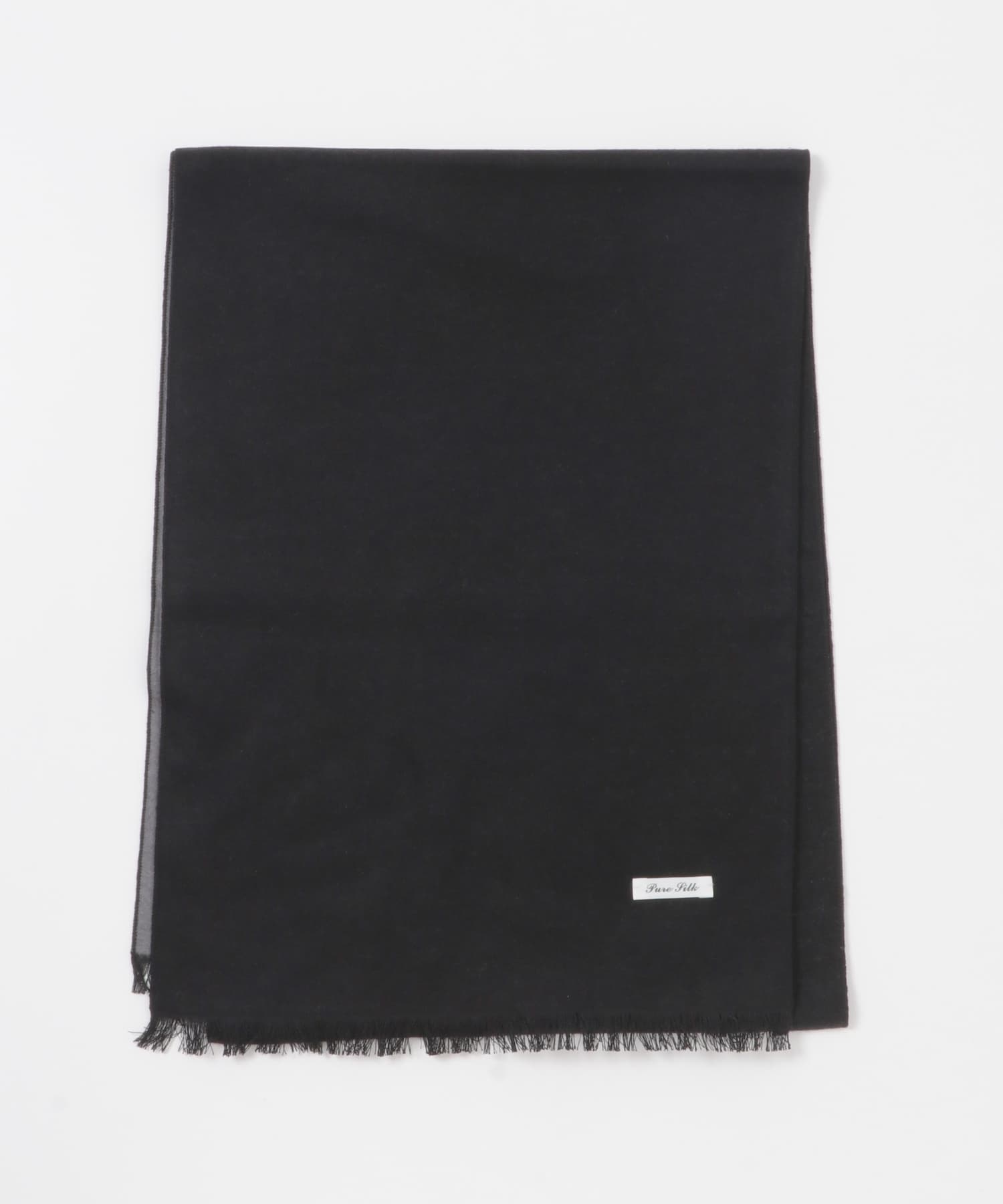 LIFE STYLE TAILOR　シルクリバーシブルマフラー BLK-GRY -