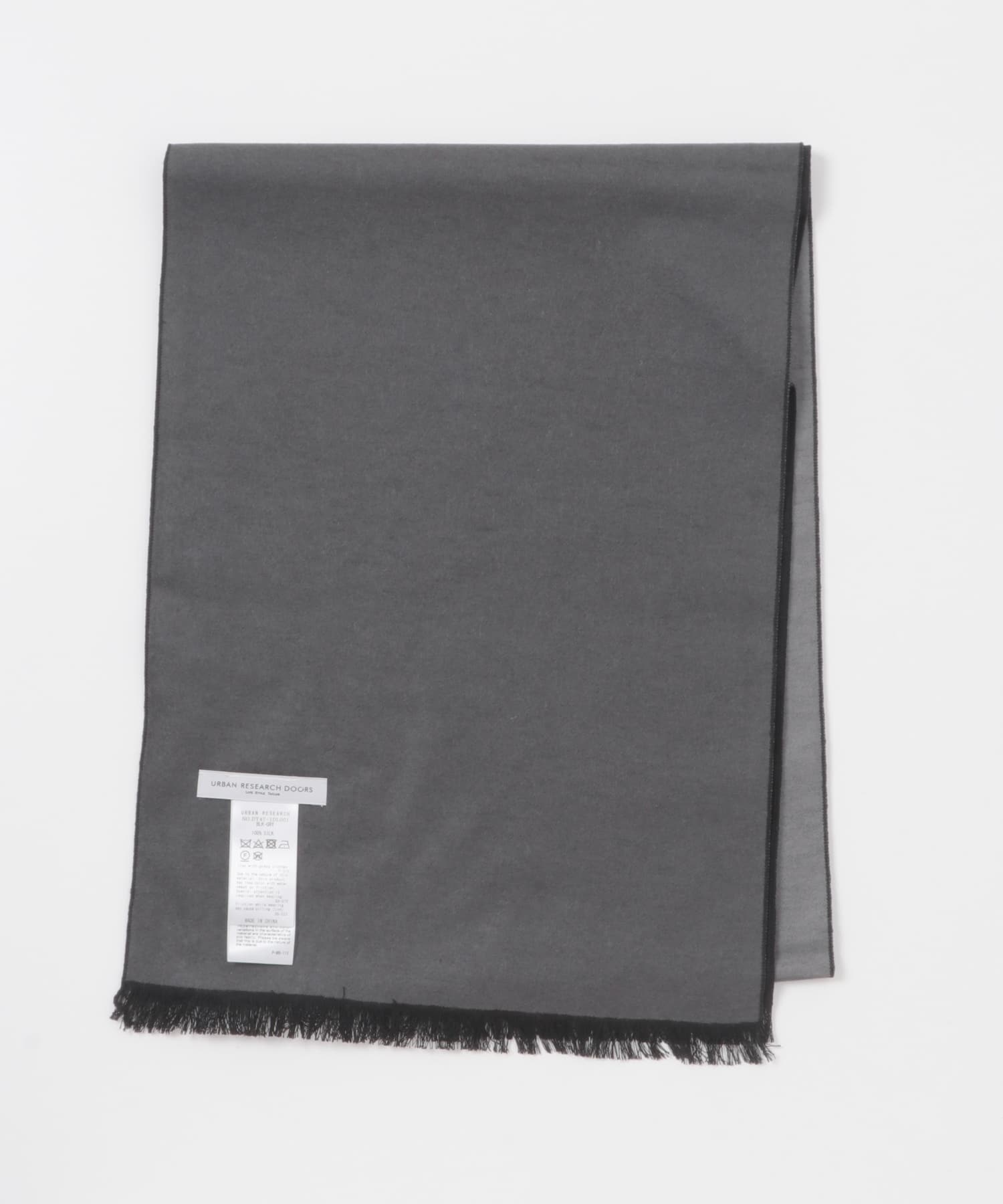 LIFE STYLE TAILOR　シルクリバーシブルマフラー BLK-GRY -
