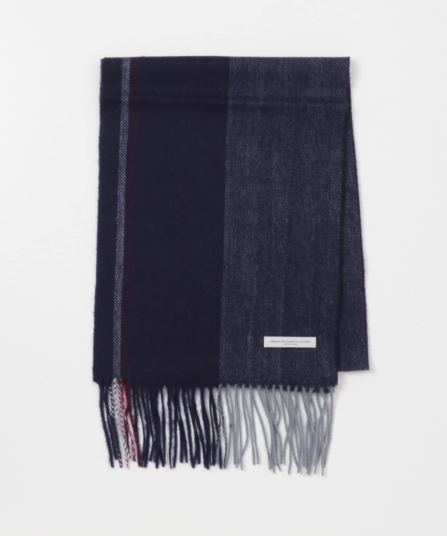 LIFE STYLE TAILOR　サイドラインウールマフラー NAVY -