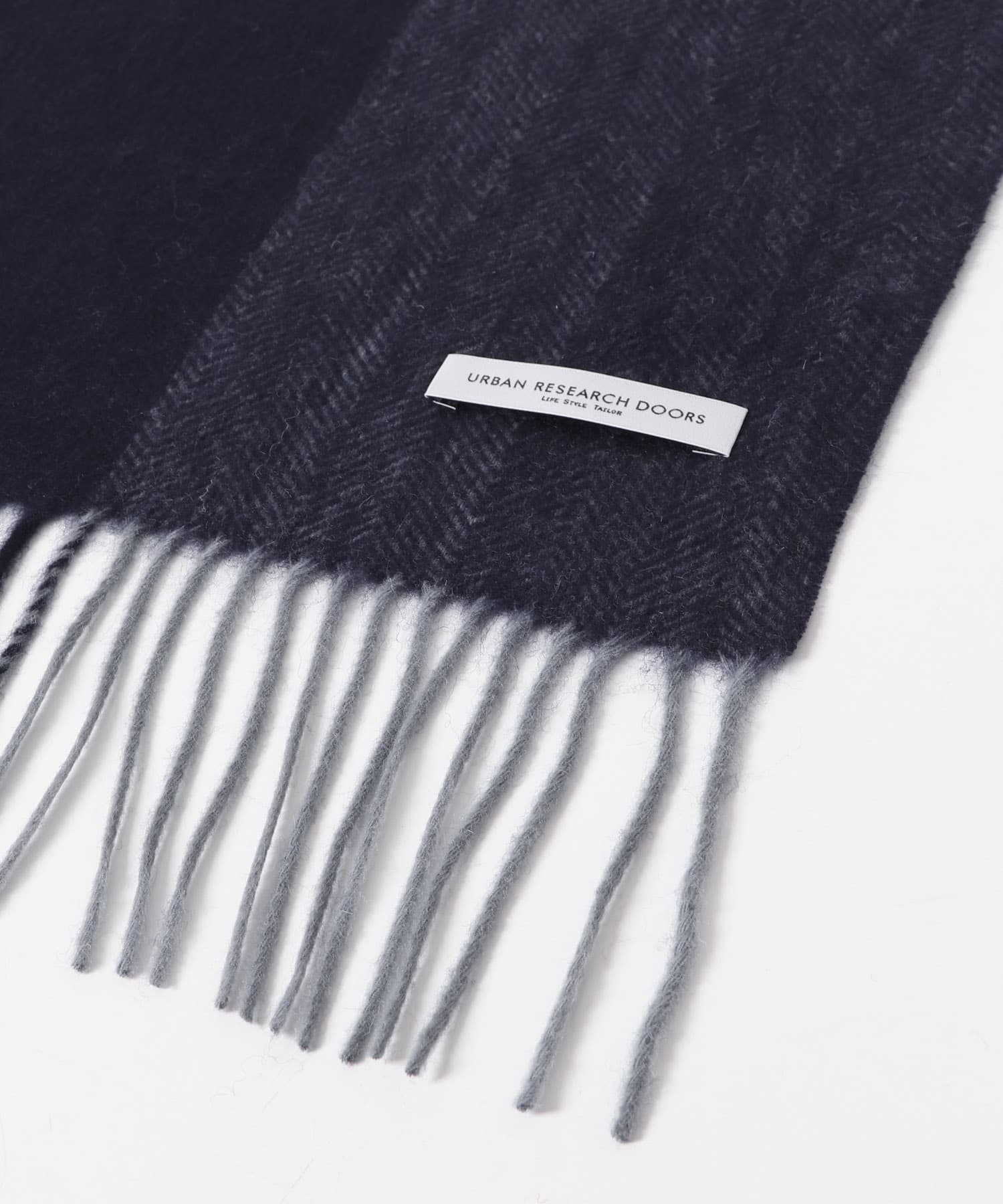 LIFE STYLE TAILOR　サイドラインウールマフラー NAVY -