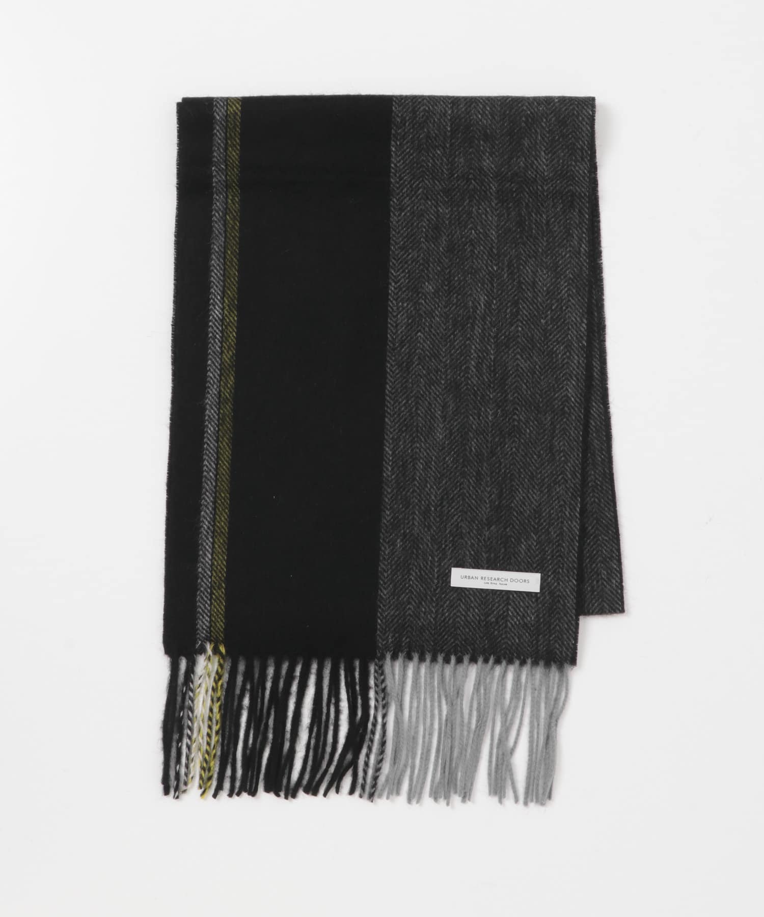 LIFE STYLE TAILOR　サイドラインウールマフラー BLACK -