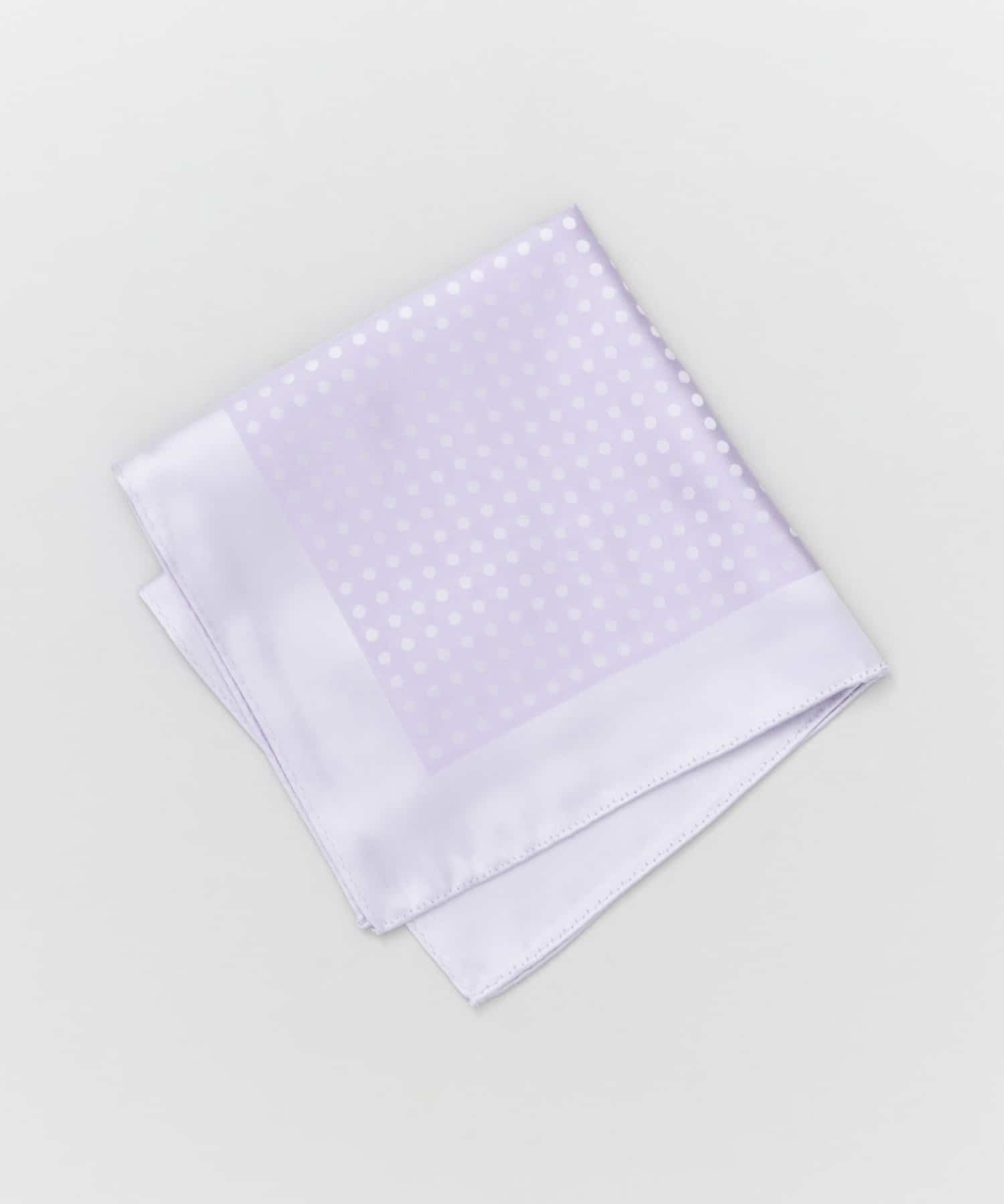 LIFE STYLE TAILOR　シルクドット四面チーフ LAVENDER FREE