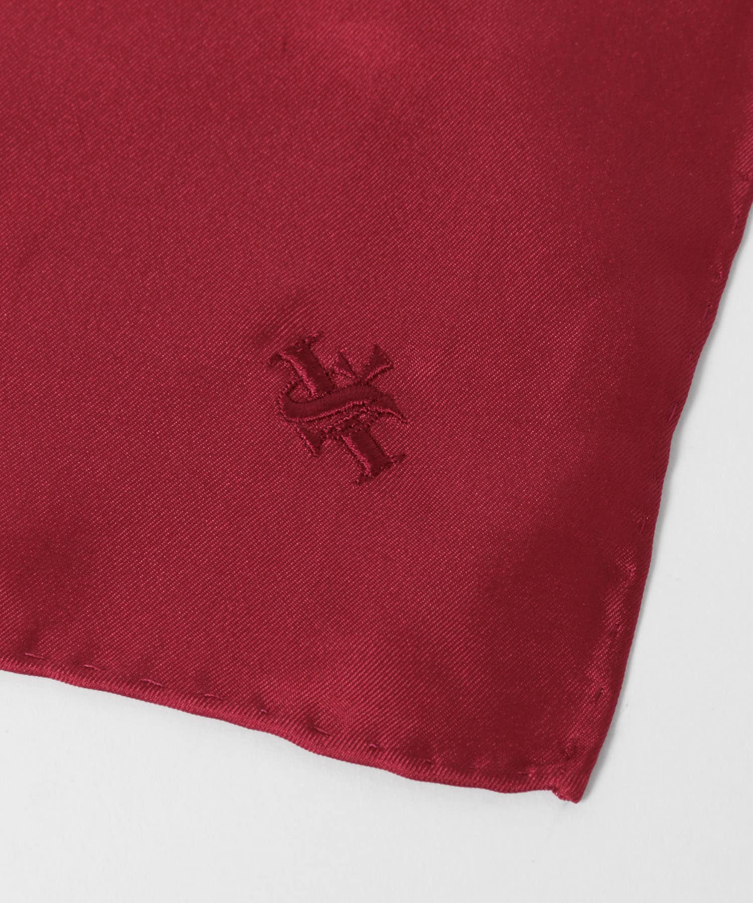 LIFE STYLE TAILOR　シルクチーフ BURGUNDY FREE