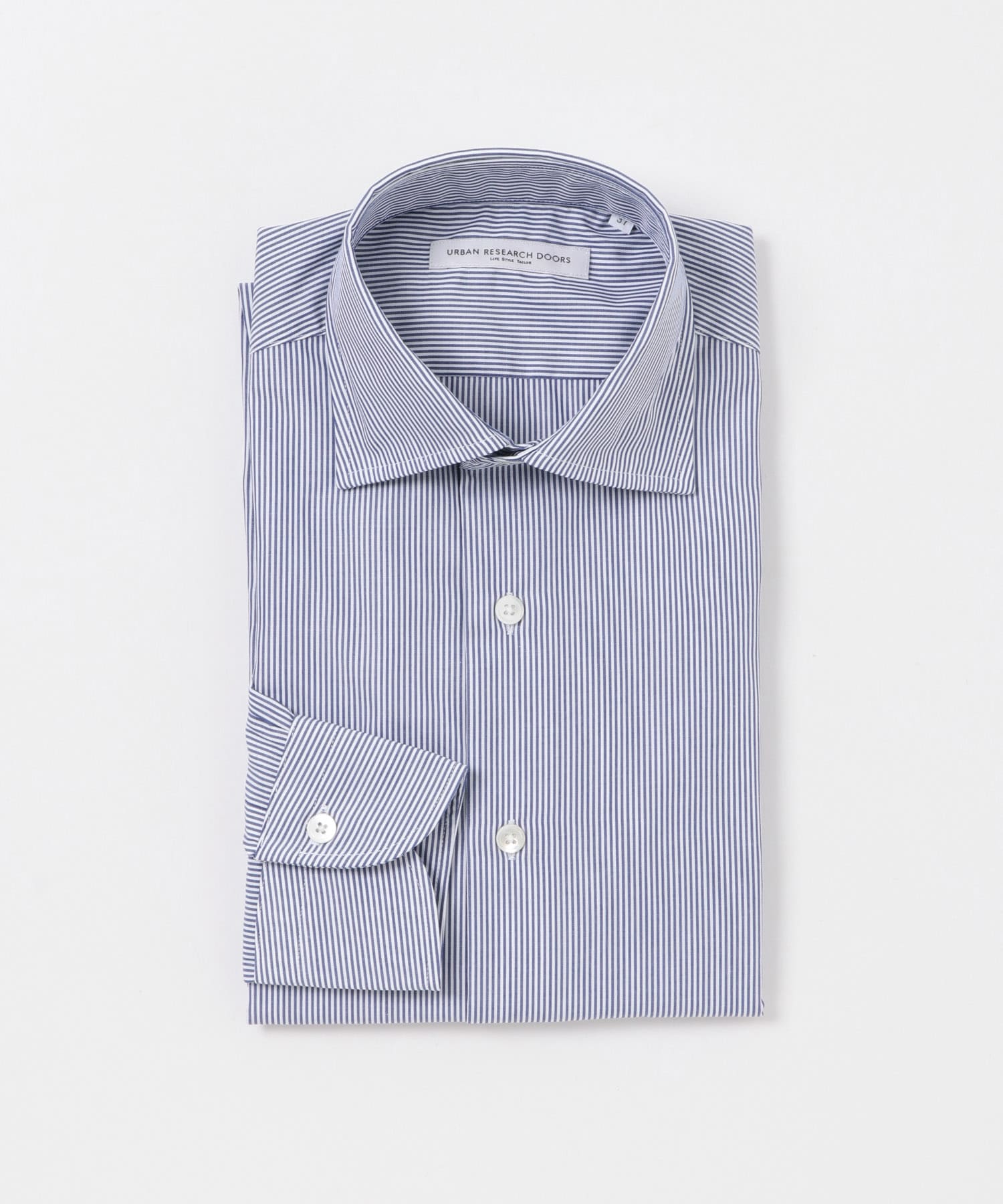『イージーケア』LIFE STYLE TAILOR　セミワイド細ストライプシャツ BLUE-ST 37