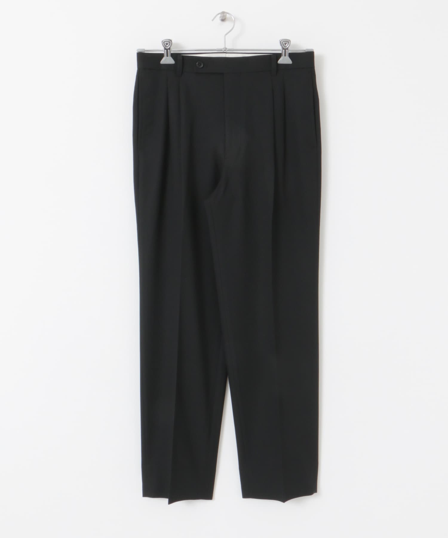 『イージーケア』LIFE STYLE TAILOR　ストレッチオックス2タックパンツ BLACK S