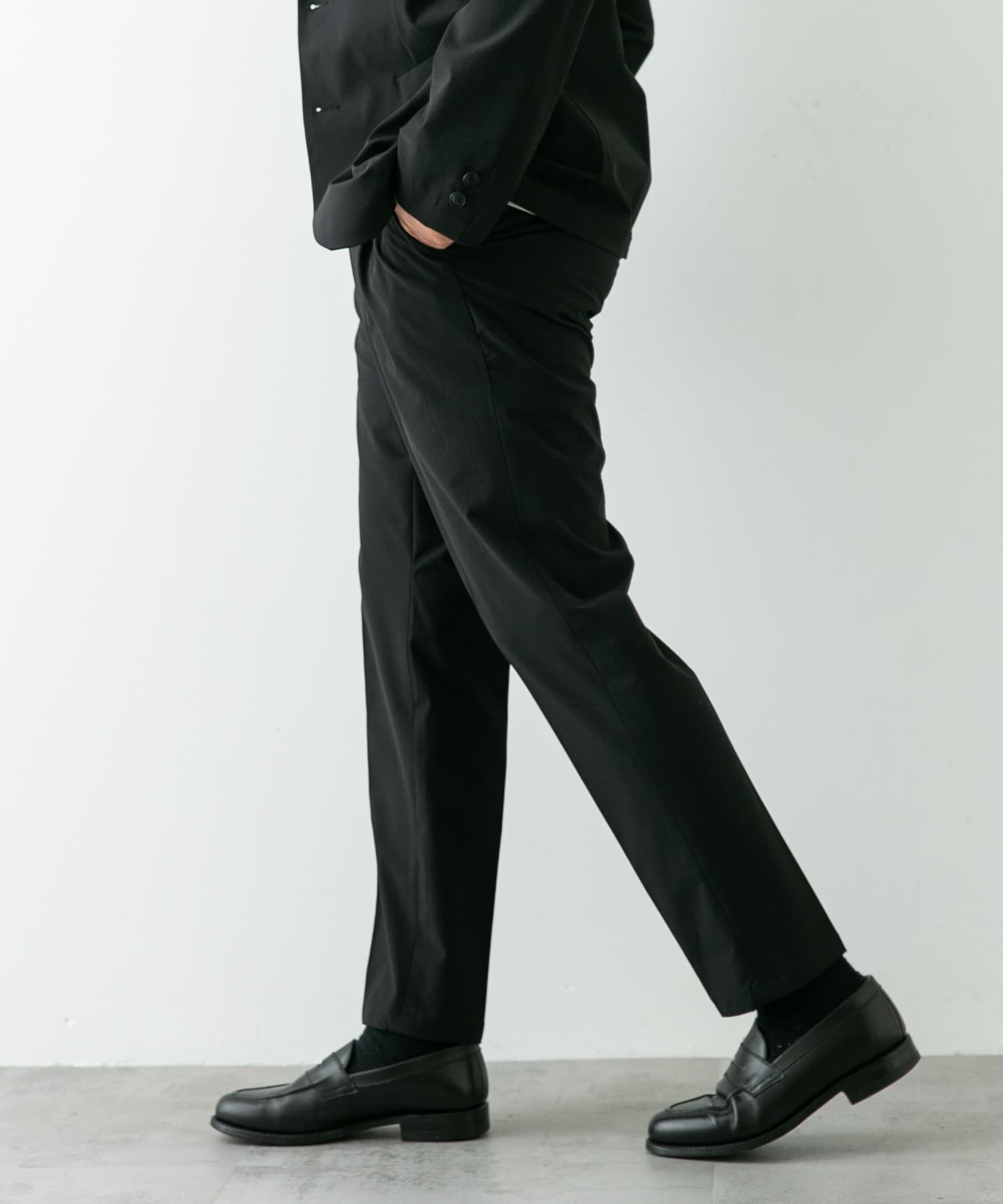 『イージーケア』LIFE STYLE TAILOR　リップストップナイロンストレッチパンツ