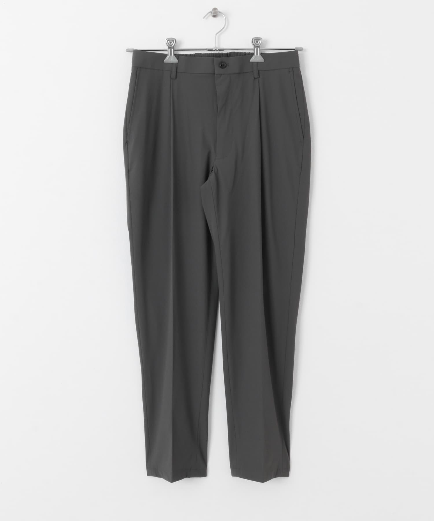 『イージーケア』LIFE STYLE TAILOR　リップストップナイロンストレッチパンツ GRAY S