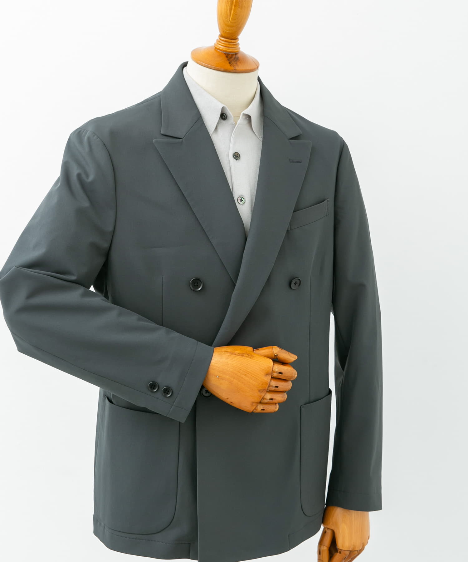 『イージーケア』LIFE STYLE TAILOR　4WAYストレッチコンフォータブルWジャケット GRAY M