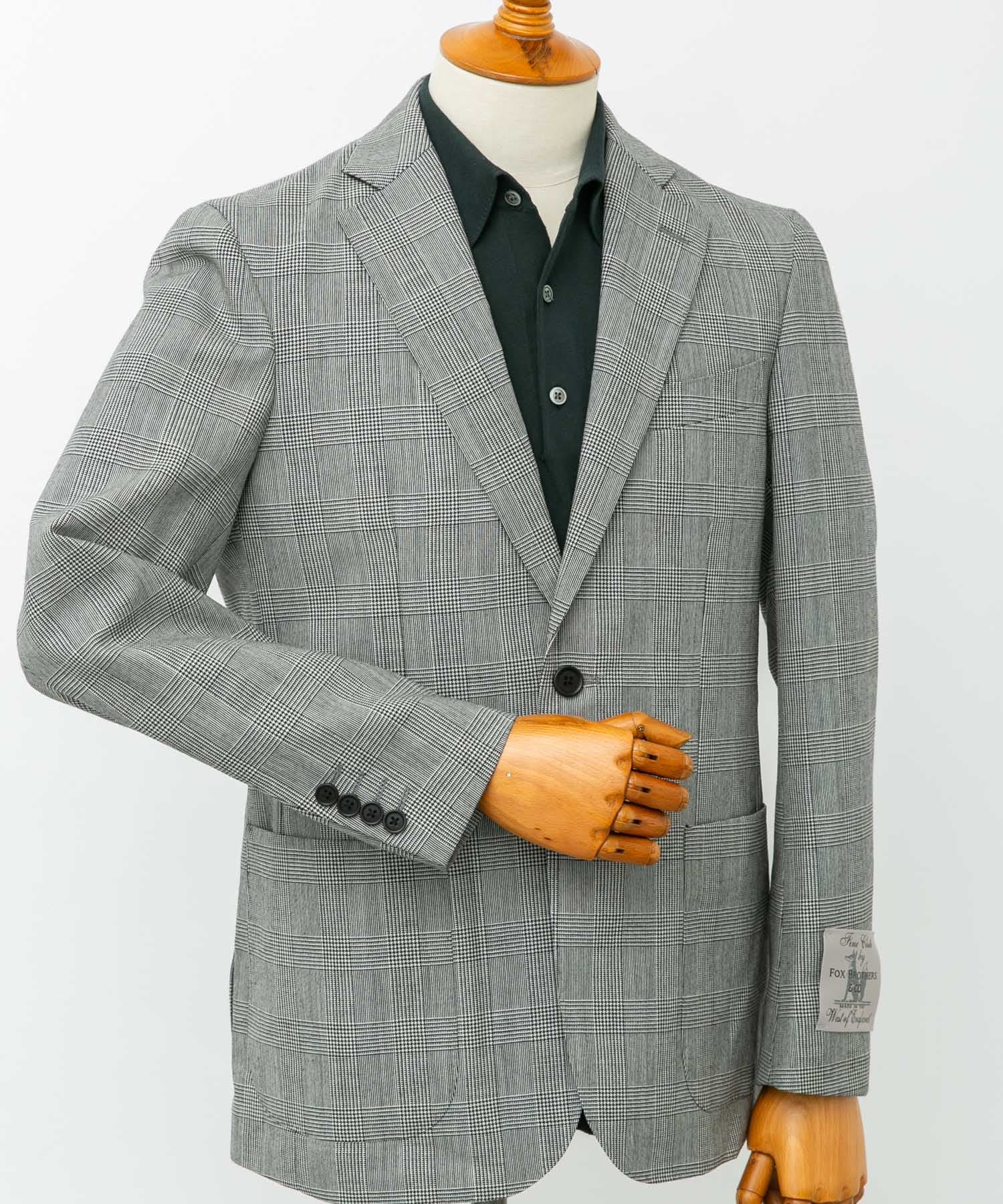 LIFE STYLE TAILOR　FOX BROTHERS JACKET BLK-WHT 44