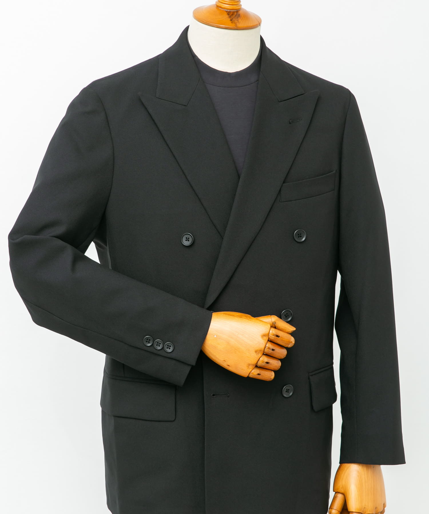 『イージーケア』LIFE STYLE TAILOR　ストレッチオックスWジャケット BLACK L