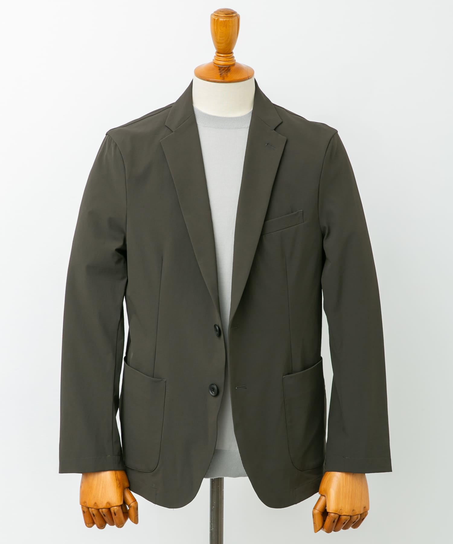 『イージーケア』LIFE STYLE TAILOR　リップストップナイロンストレッチジャケット KHAKI S