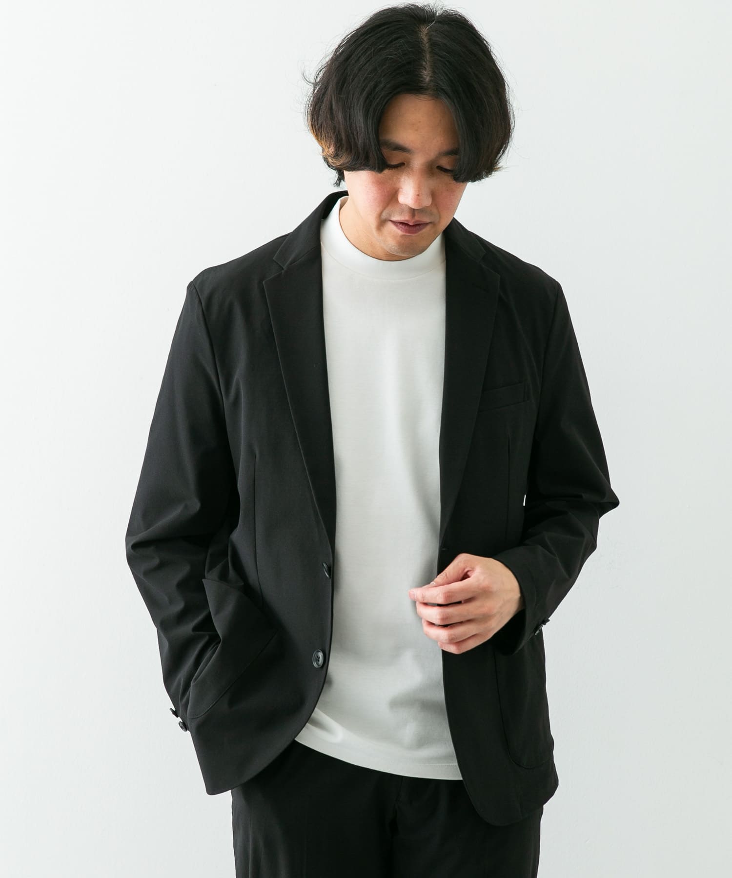 『イージーケア』LIFE STYLE TAILOR　リップストップナイロンストレッチジャケット