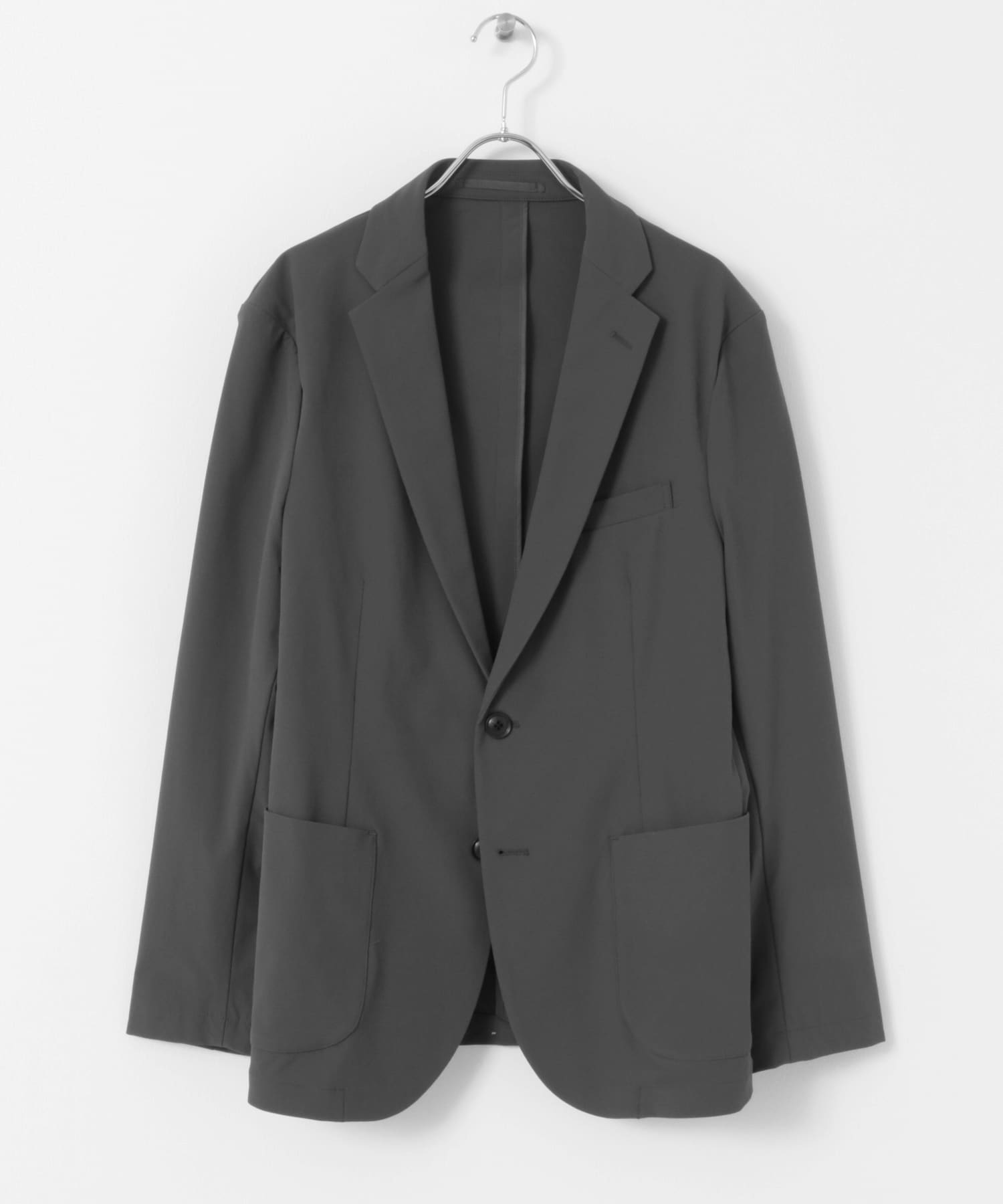 『イージーケア』LIFE STYLE TAILOR　リップストップナイロンストレッチジャケット GRAY S