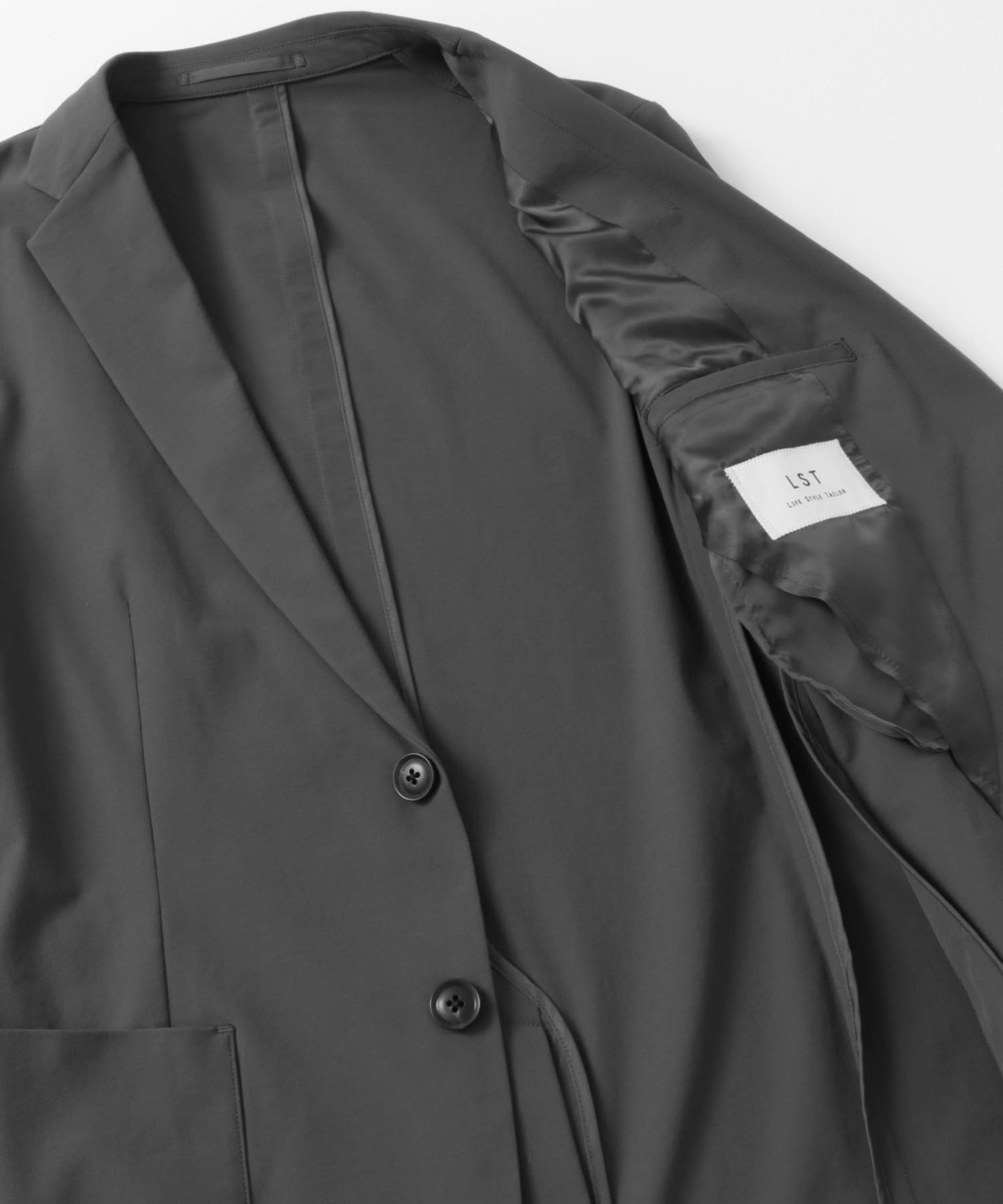 『イージーケア』LIFE STYLE TAILOR　リップストップナイロンストレッチジャケット GRAY S