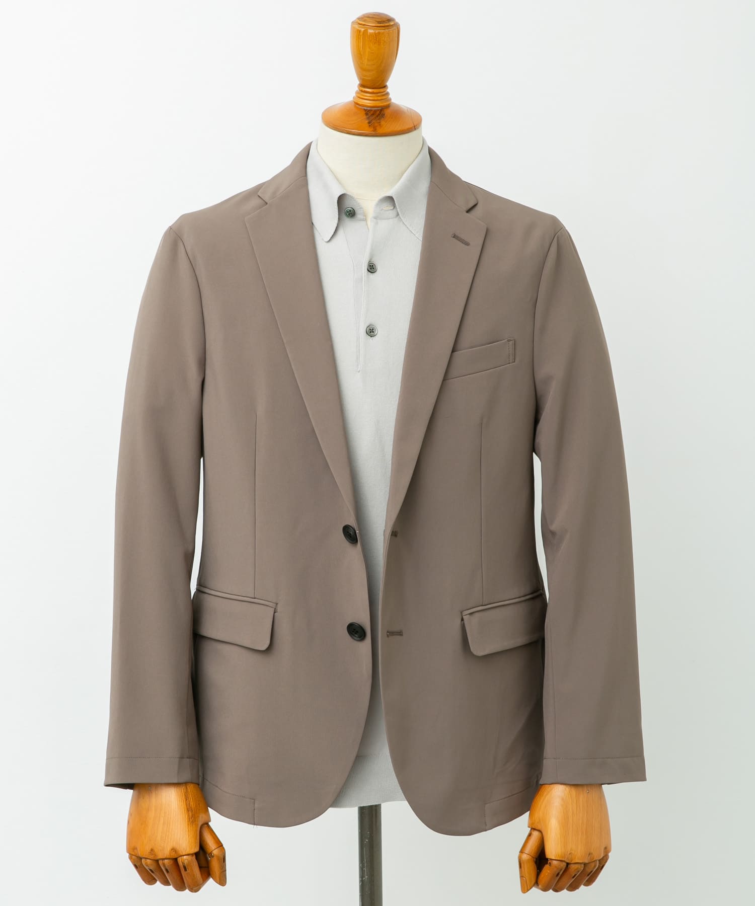 『イージーケア』LIFE STYLE TAILOR　4WAYストレッチポリエステルジャケット BEIGE S